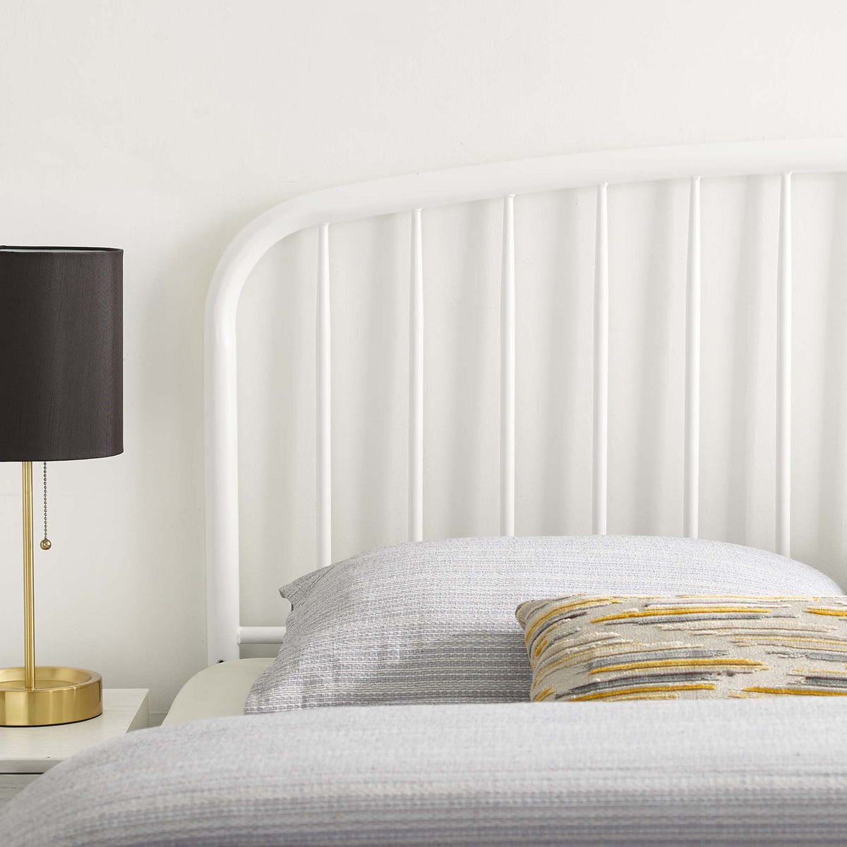 Nova White Metal King Headboard - Ornate Home