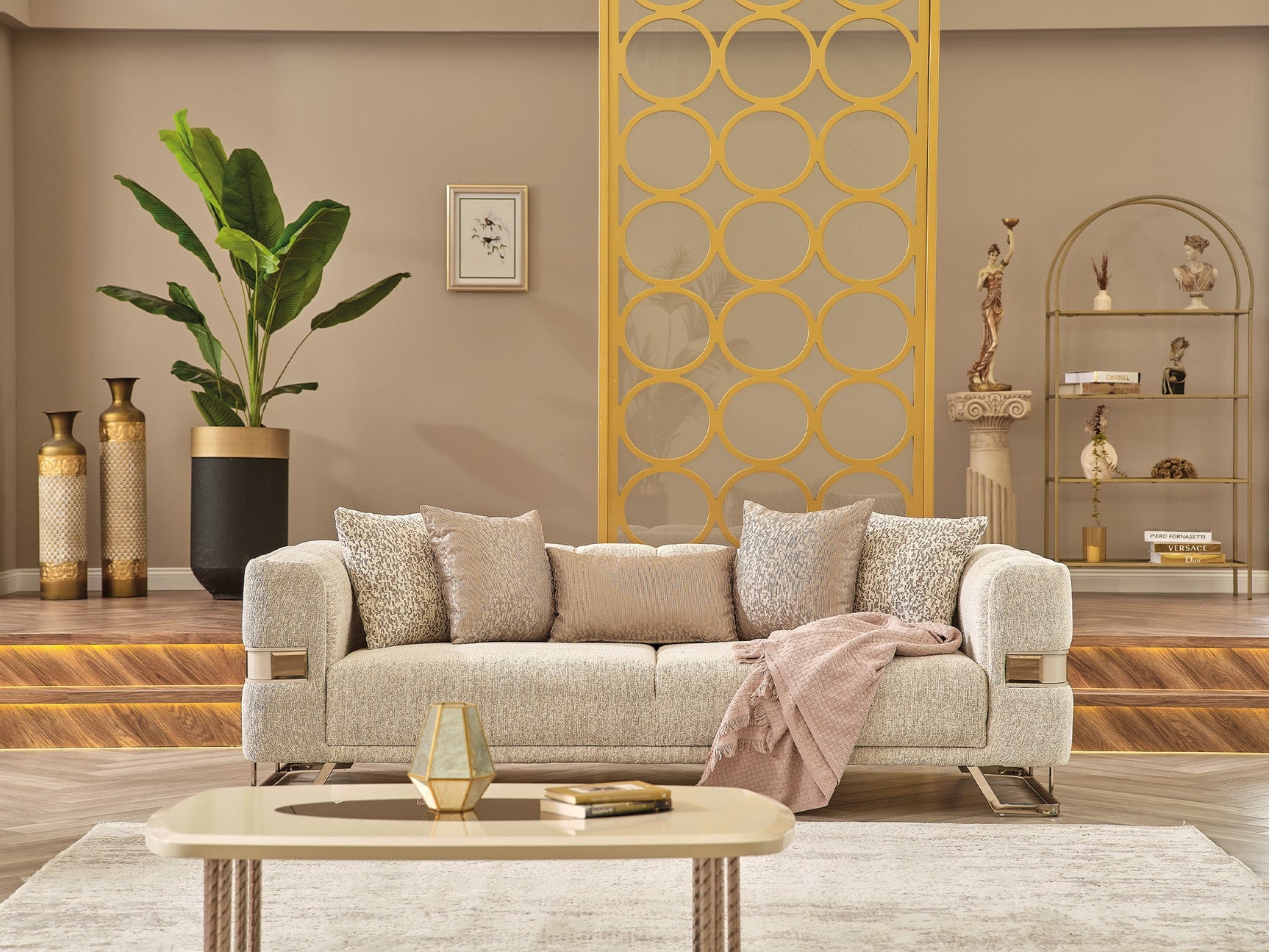 Nova Cream 3-pieces (Sofa & Loveseat & Chair) Living Room Set