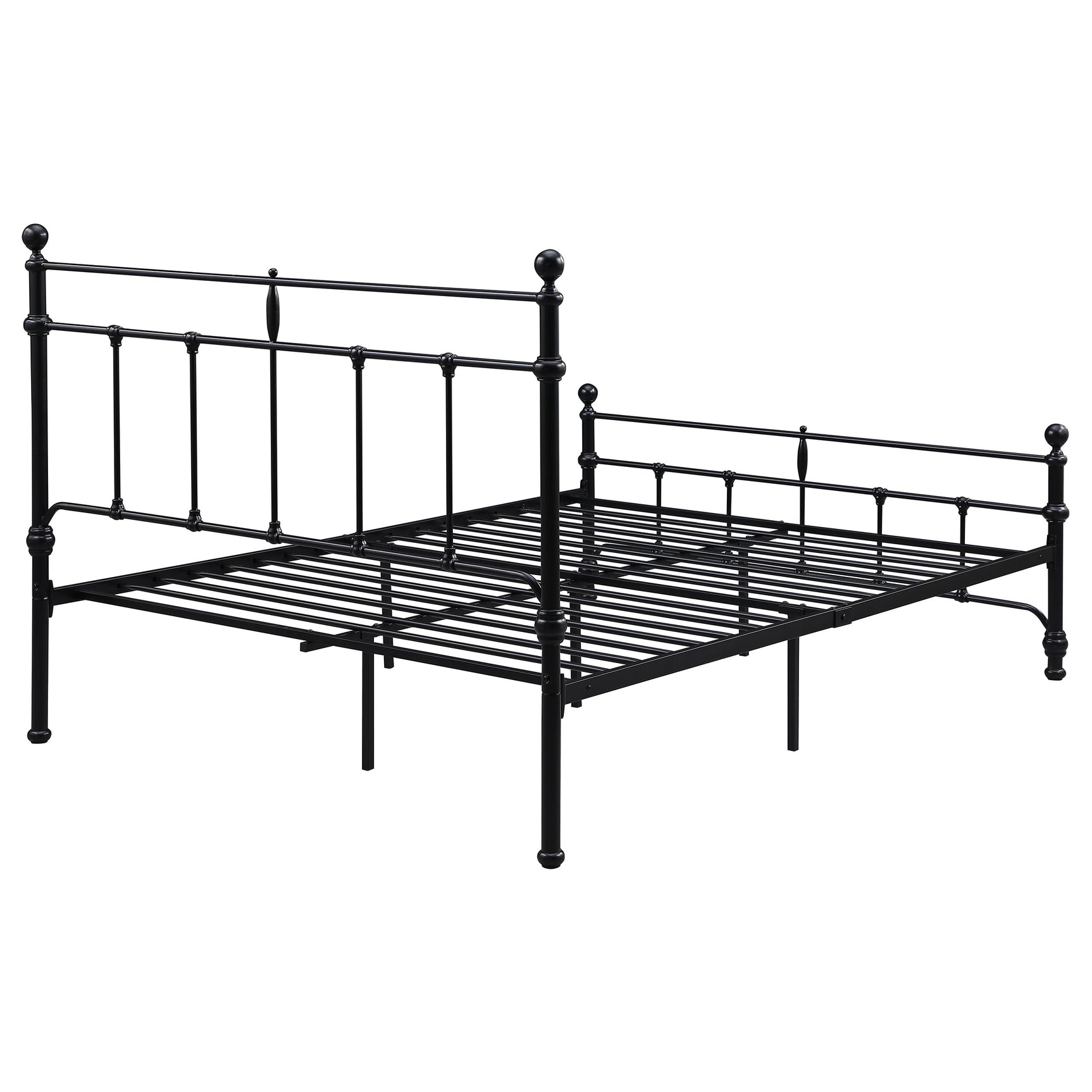 Novak Matte Black Queen Open Frame Bed - Ornate Home