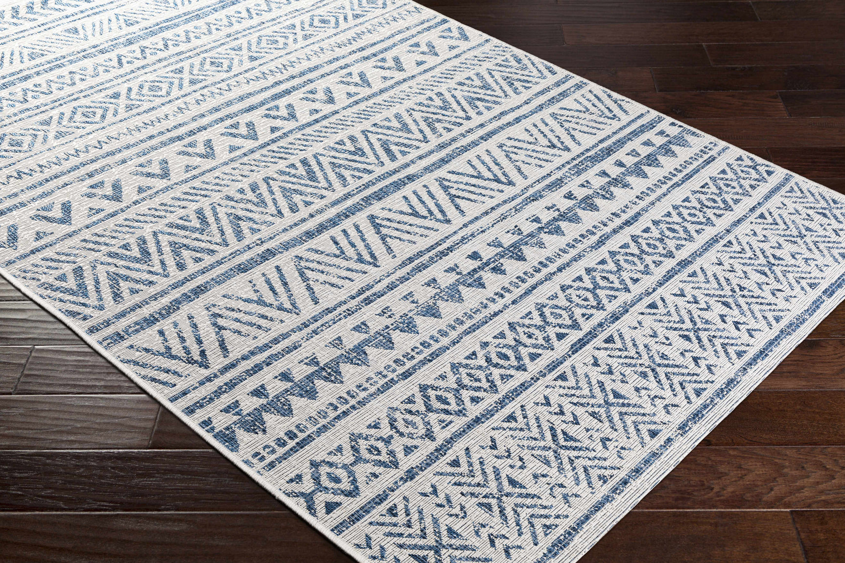 Novato Navy All Over Pattern Performance Outdoor Rug - Ornate Home