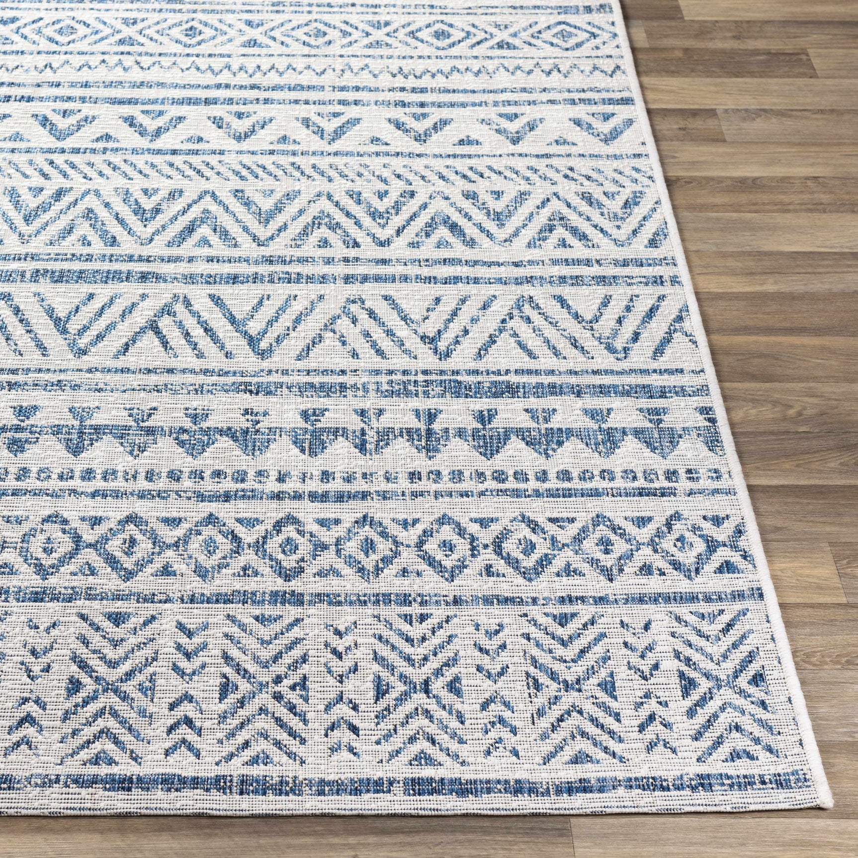 Novato Navy All Over Pattern Performance Outdoor Rug - Ornate Home