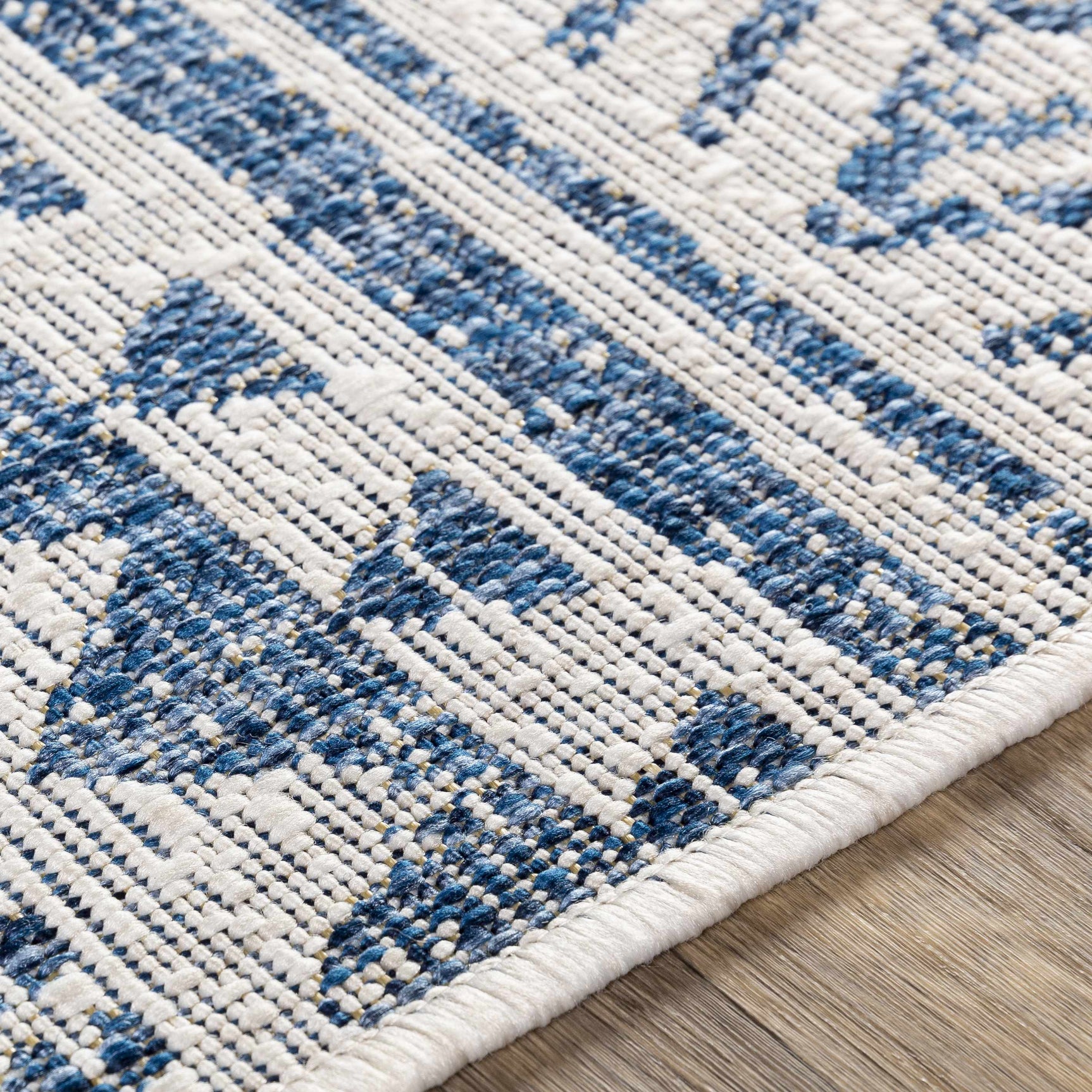 Novato Navy All Over Pattern Performance Outdoor Rug - Ornate Home