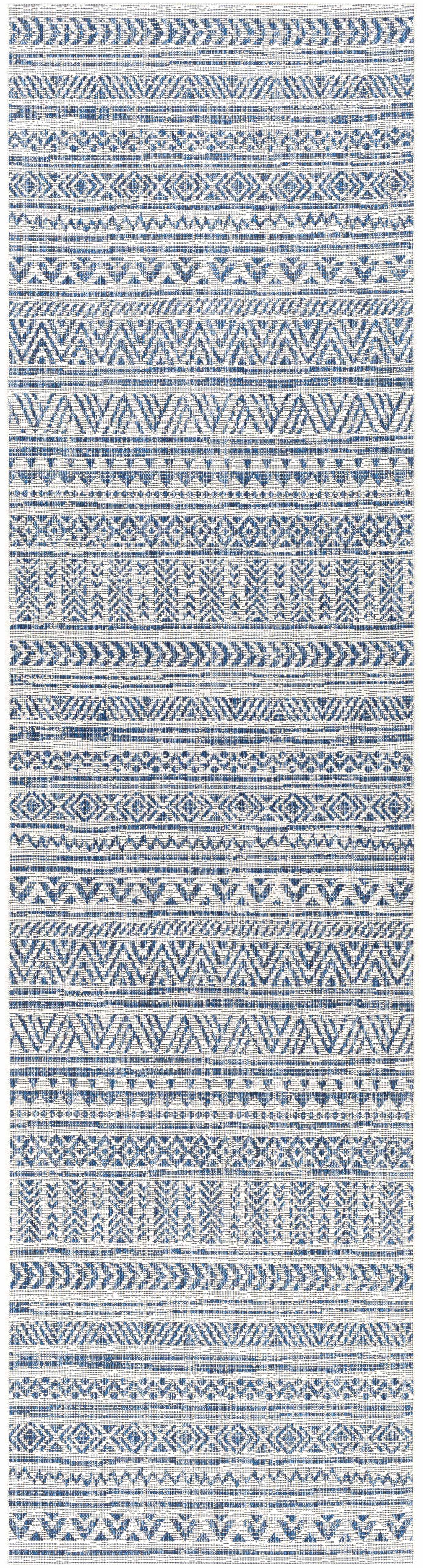 Novato Navy All Over Pattern Performance Outdoor Rug - Ornate Home