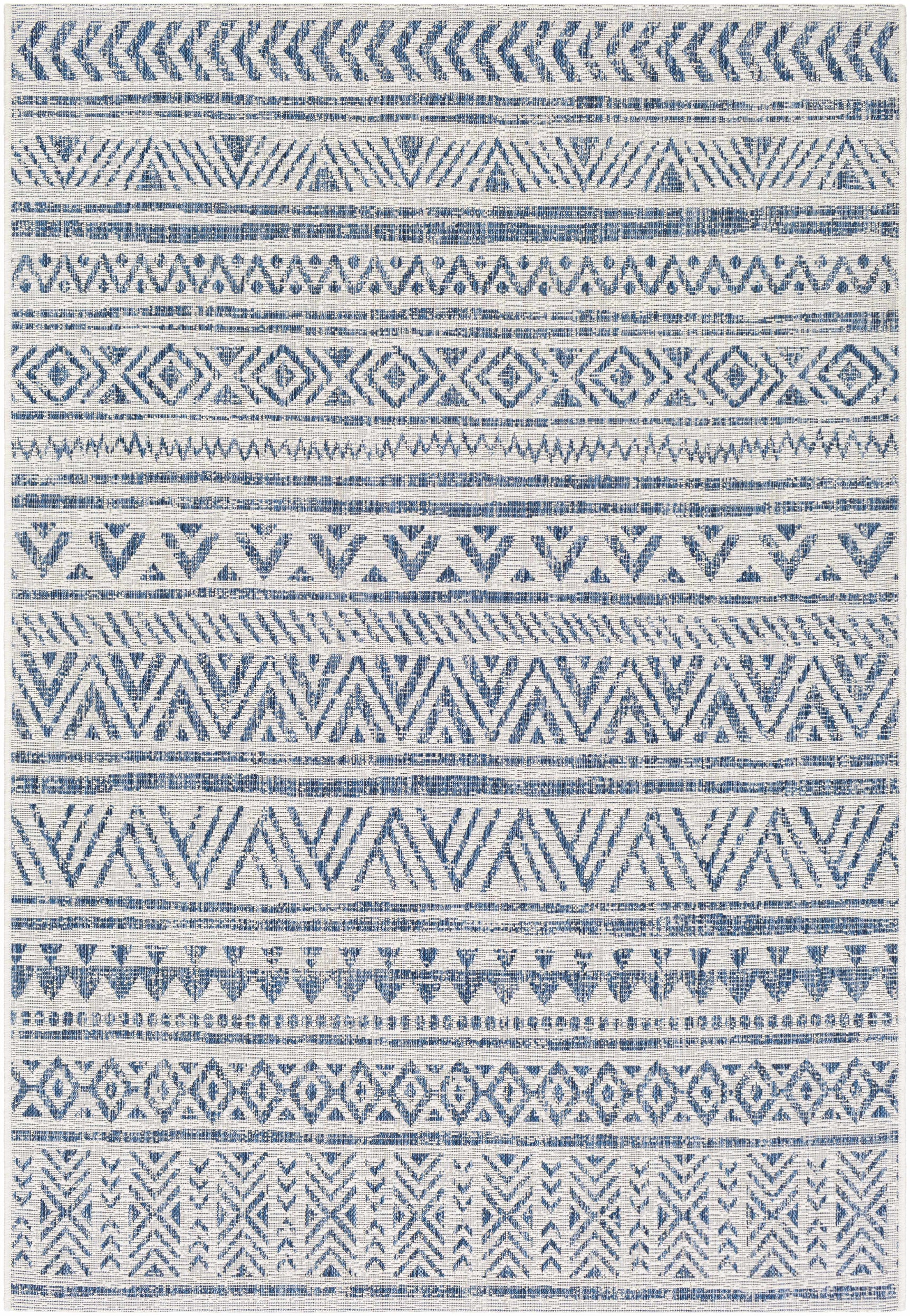 Novato Navy All Over Pattern Performance Outdoor Rug - Ornate Home