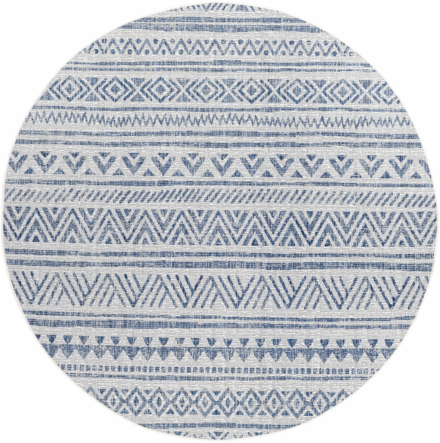 Novato Navy All Over Pattern Performance Outdoor Rug - Ornate Home