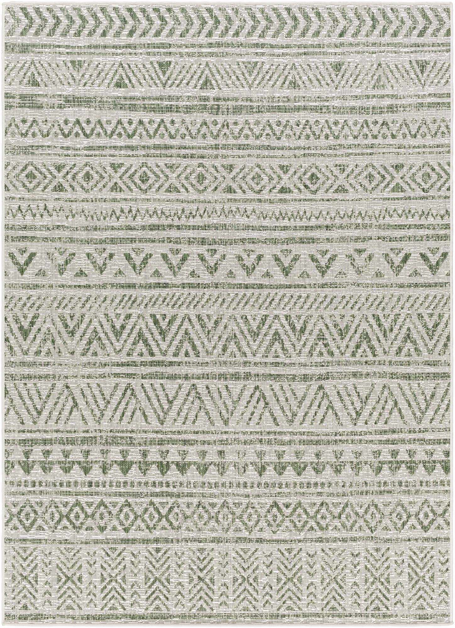 Novato Olive All Over Pattern Performance Outdoor Rug - Ornate Home