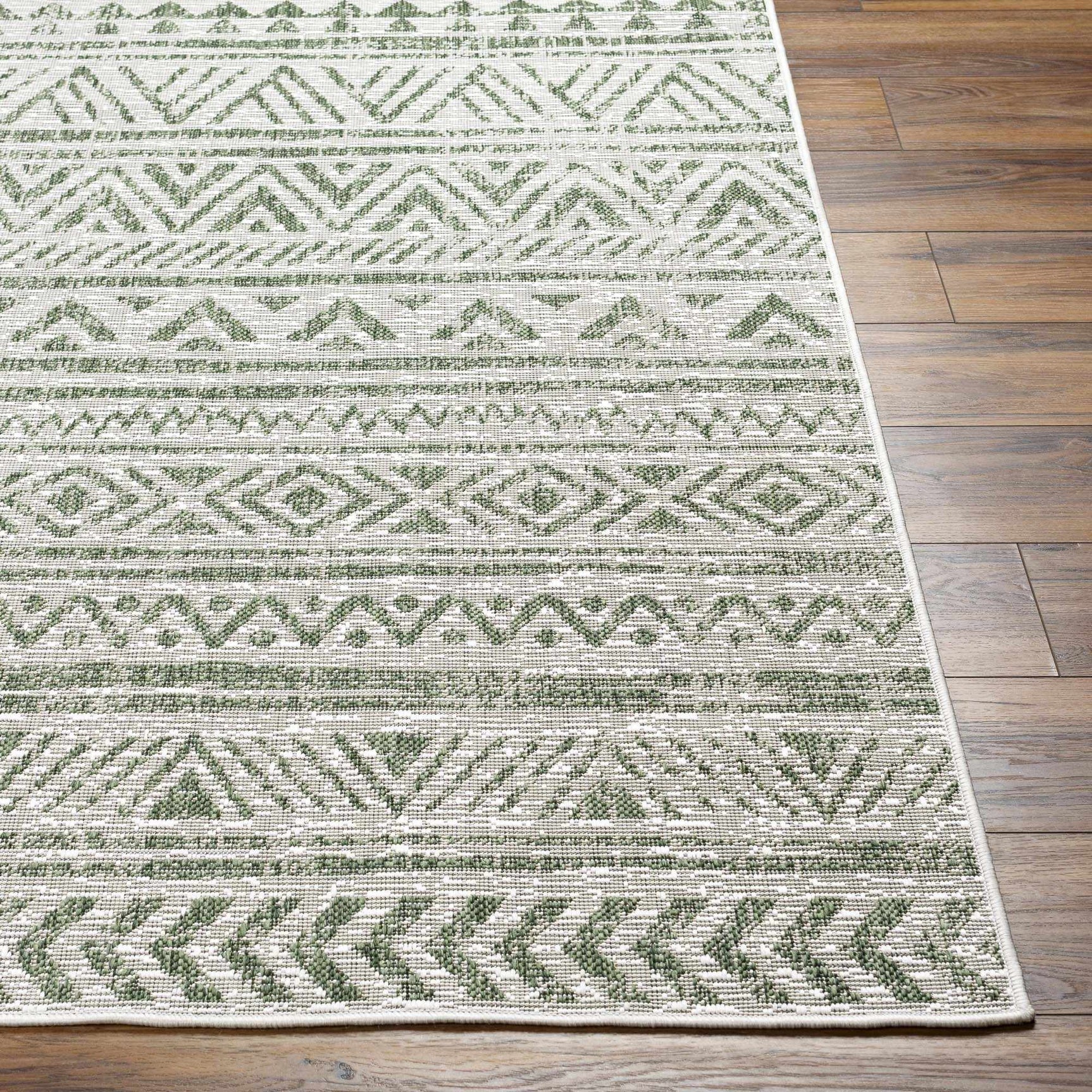 Novato Olive All Over Pattern Performance Outdoor Rug - Ornate Home