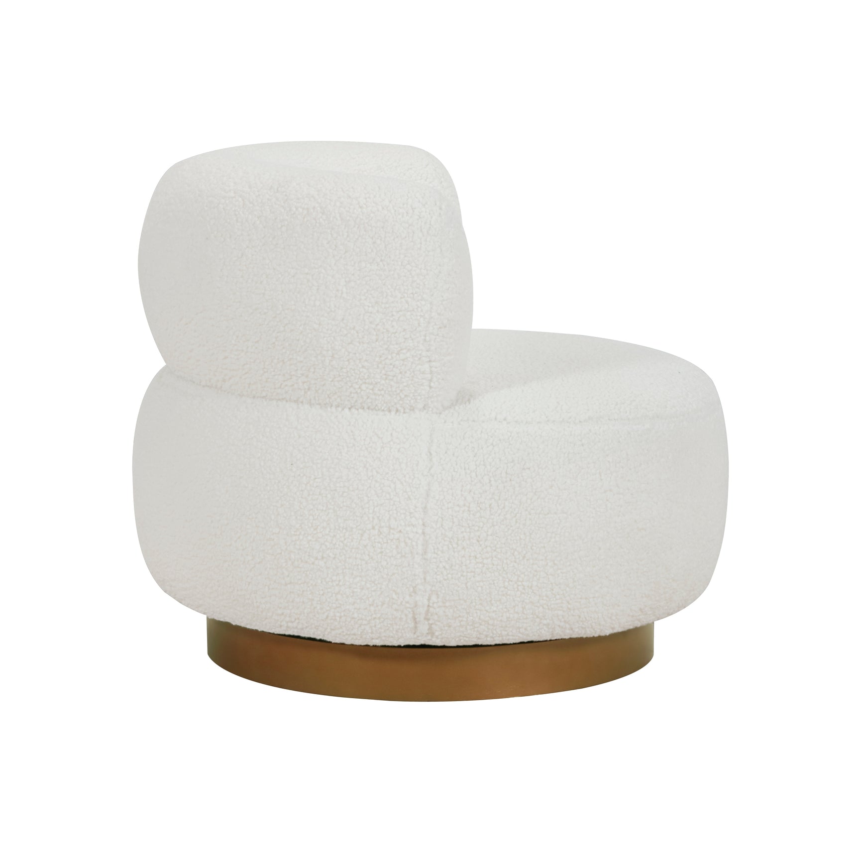 Novella White Boucle Swivel Chair - Ornate Home