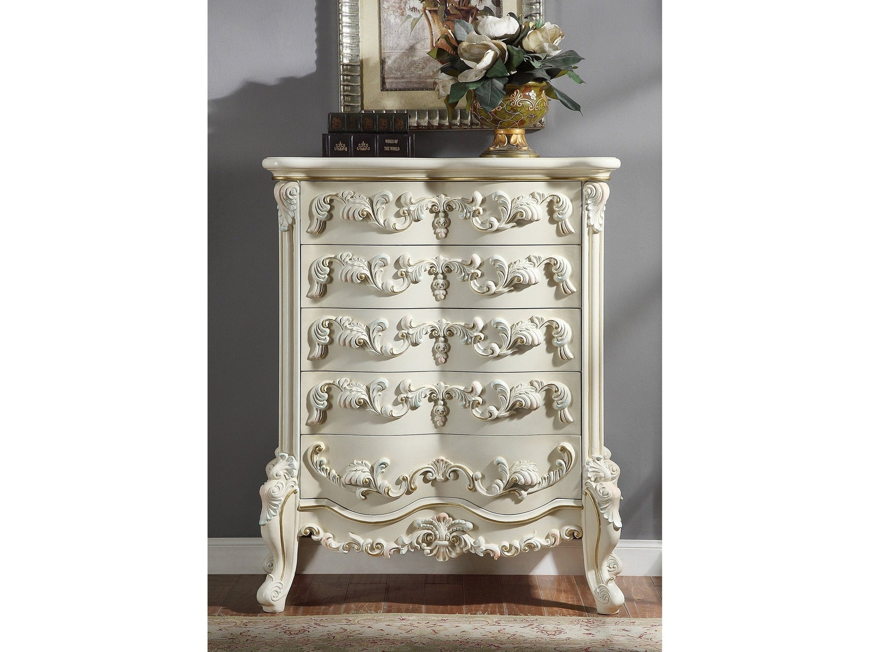 Novella White Gloss Chest / HD-8089 - Ornate Home
