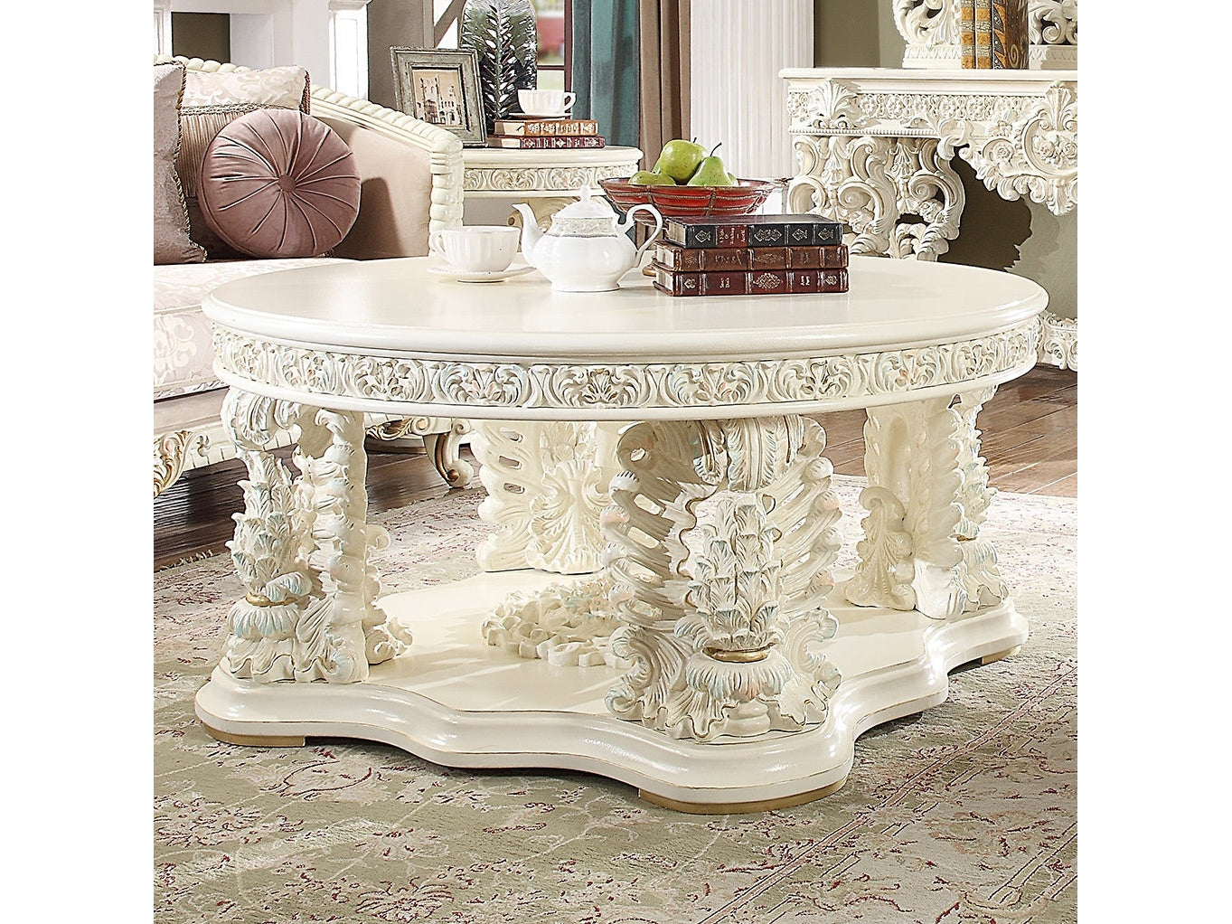 Novella White Gloss Coffee Table / HD-8089 - Ornate Home