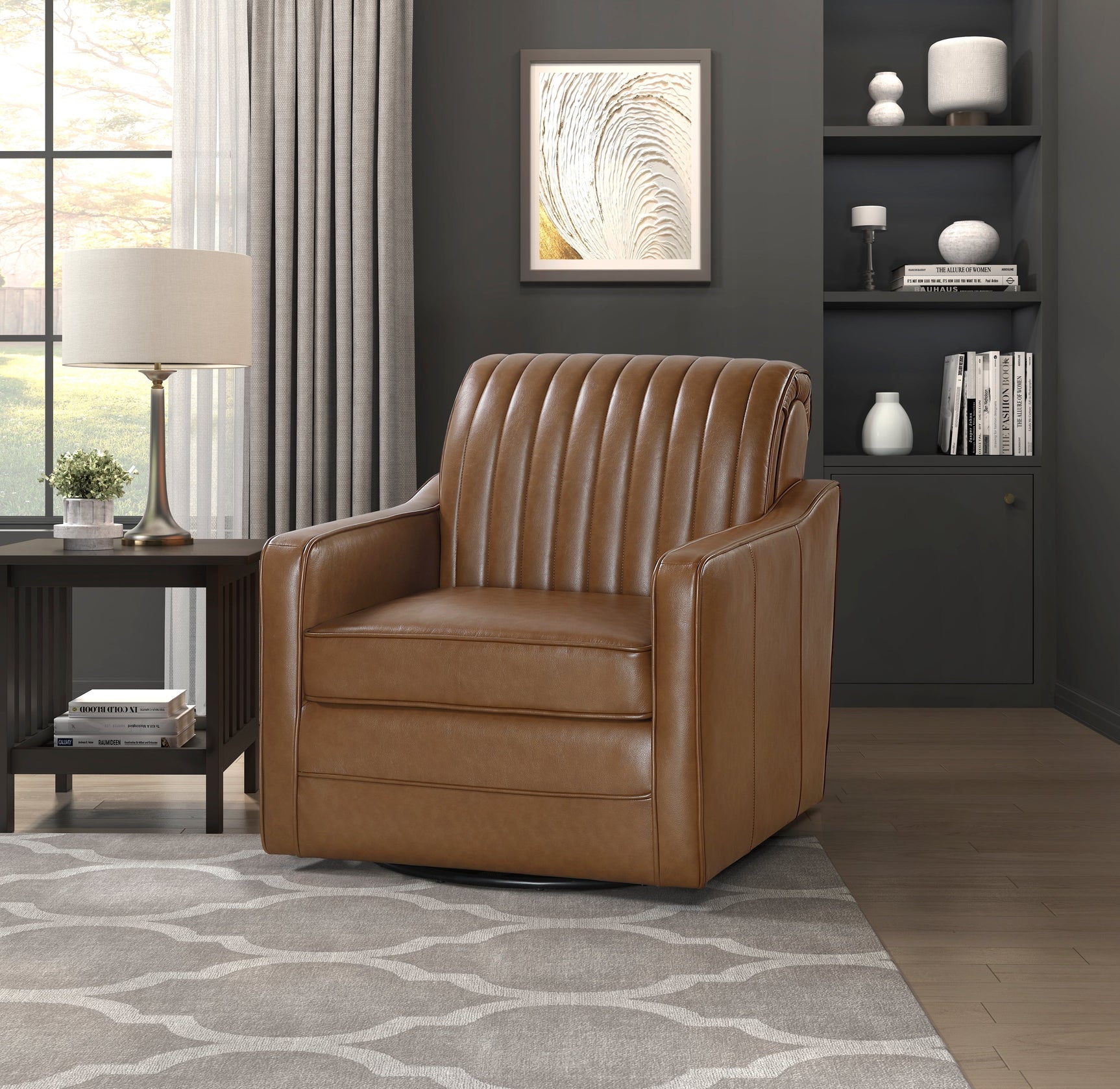 November Brown Swivel Chair - Ornate Home