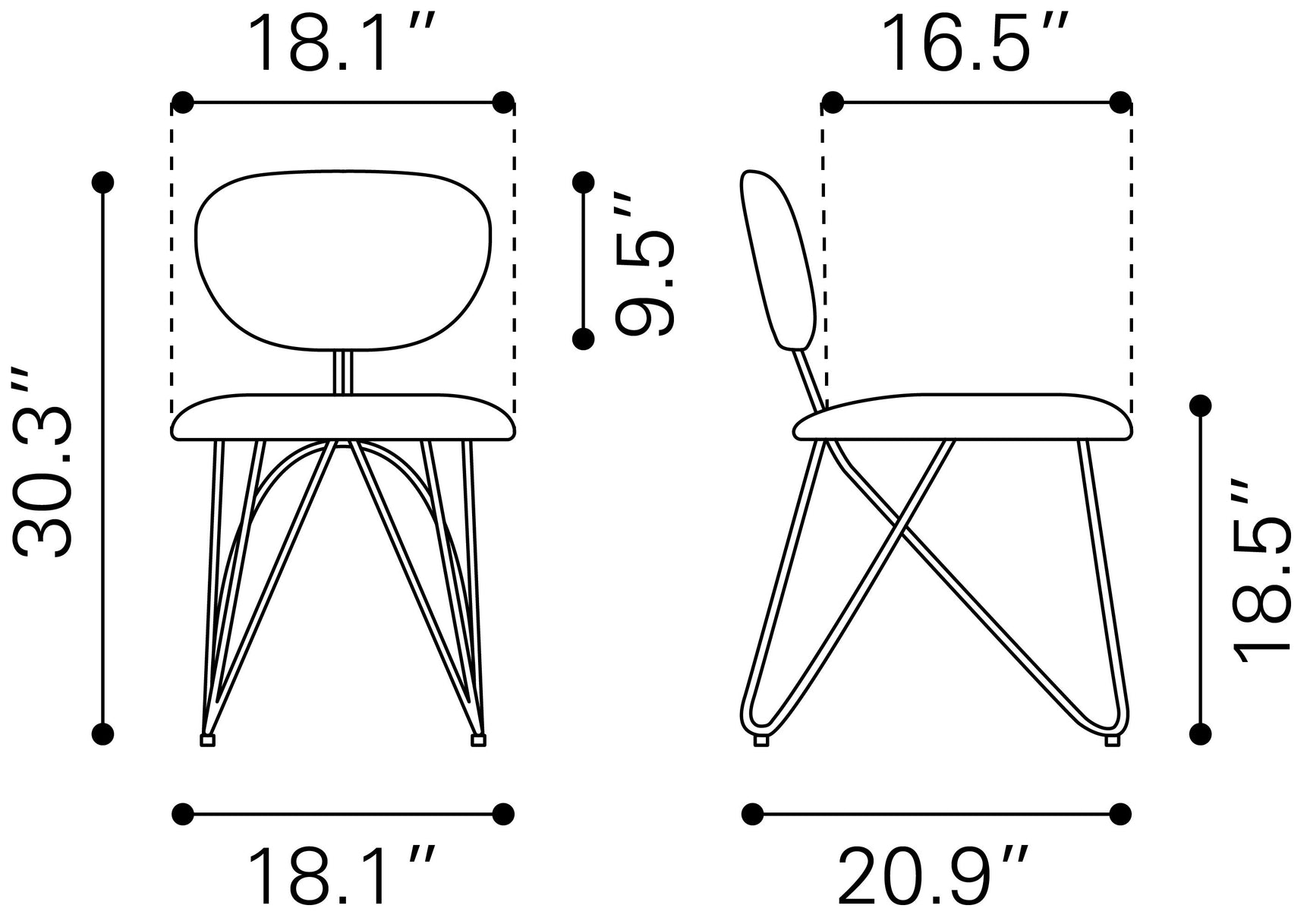 Novi Dove Gray Dining Chair (Set of 2) - Ornate Home