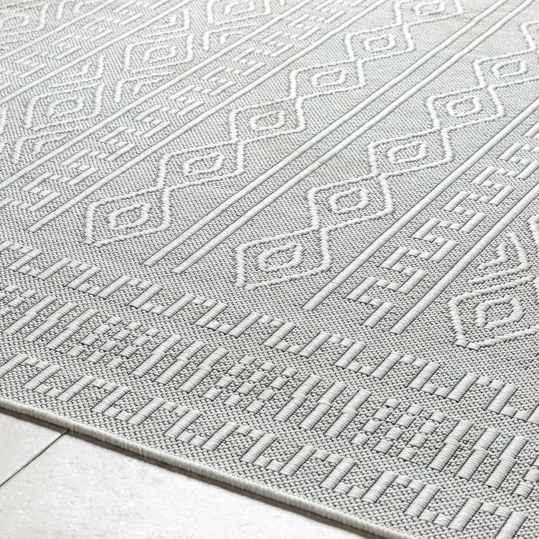 Nuela Light Gray Outdoor Area Rug - Clearance - Ornate Home