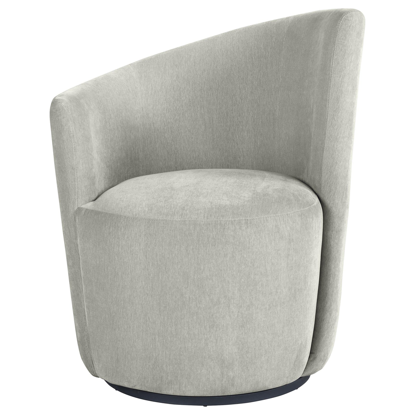 Nueva Dove Grey Upholstered Swivel Chair Curved Backrest - Ornate Home