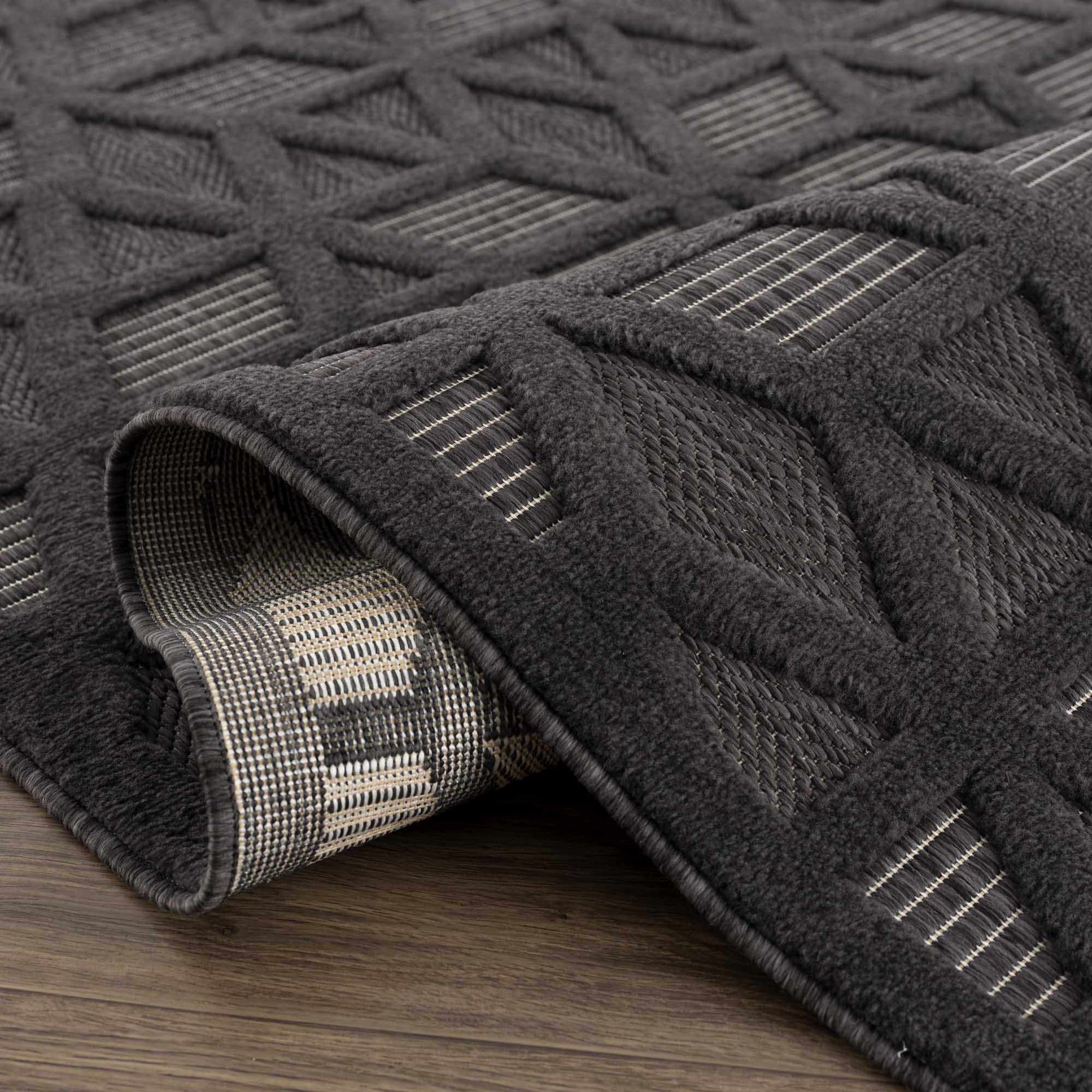 Nuri Black Outdoor Rug - Clearance - Ornate Home