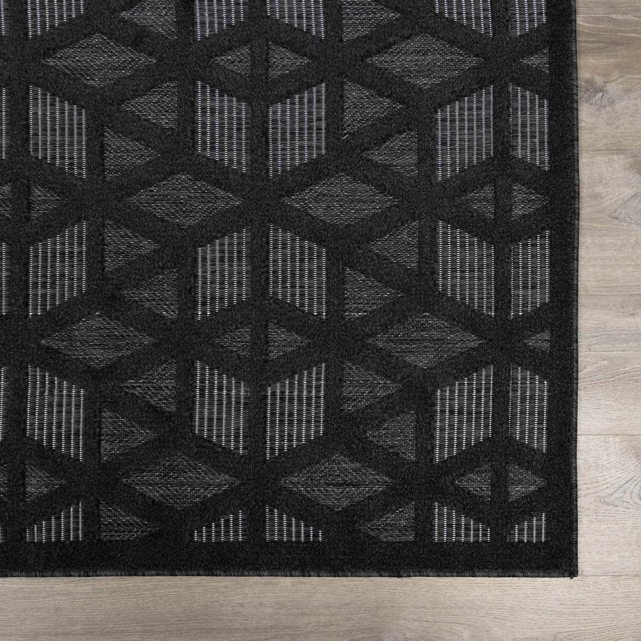 Nuri Black Outdoor Rug - Clearance - Ornate Home