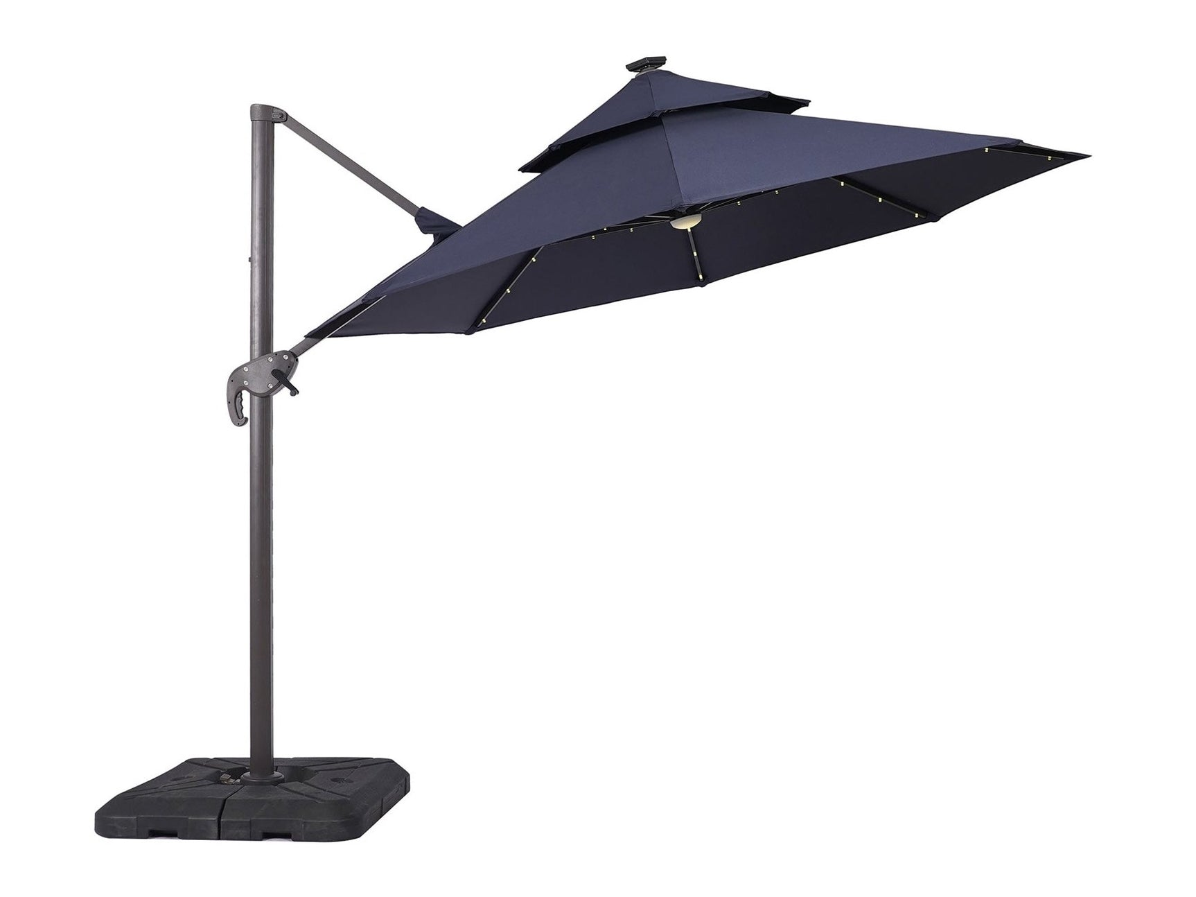 Nuti Blue Round Umbrella w/ Base - Ornate Home