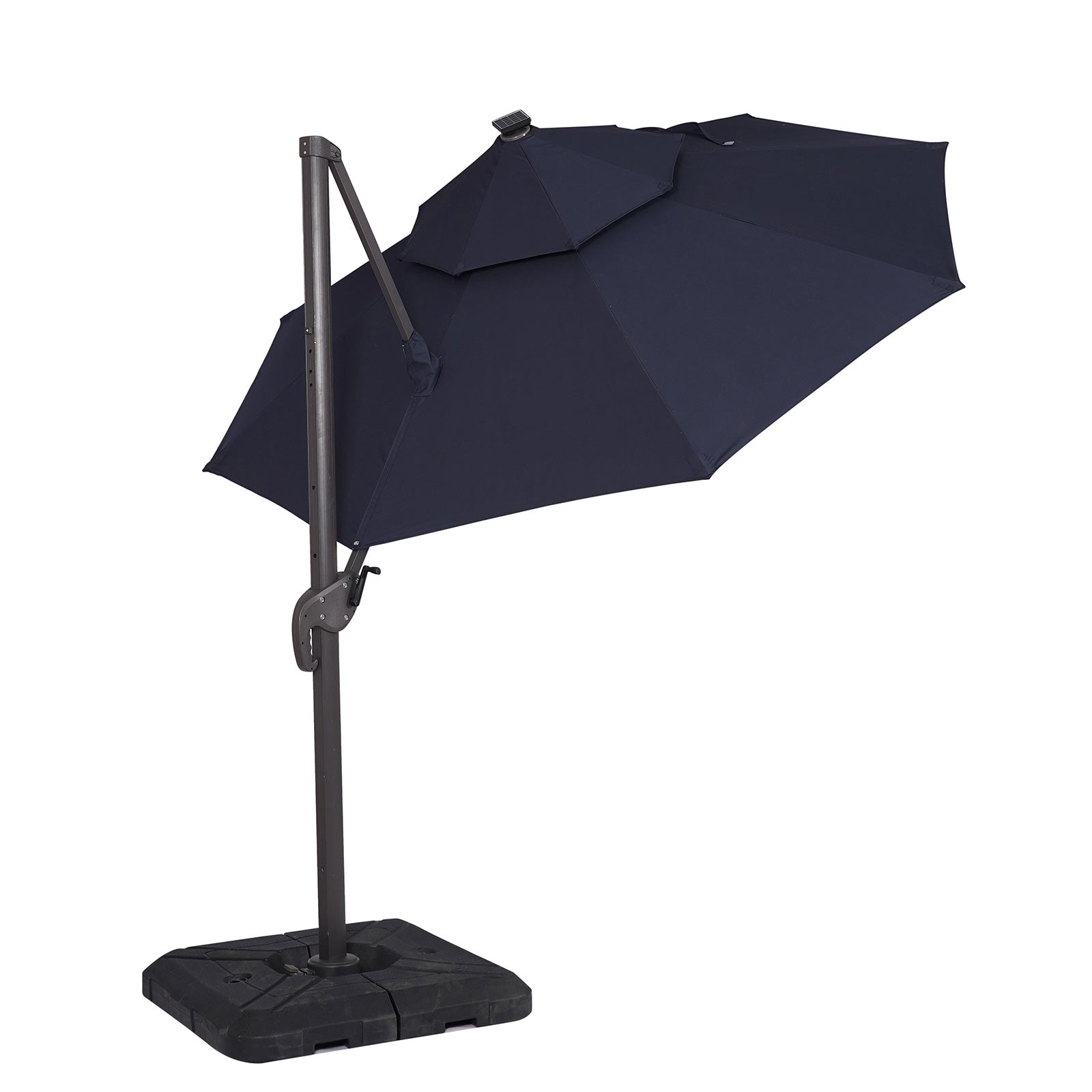 Nuti Blue Round Umbrella w/ Base - Ornate Home