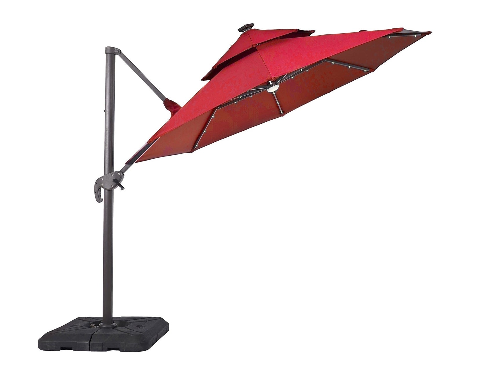 Nuti Red Round Umbrella w/Base - Ornate Home