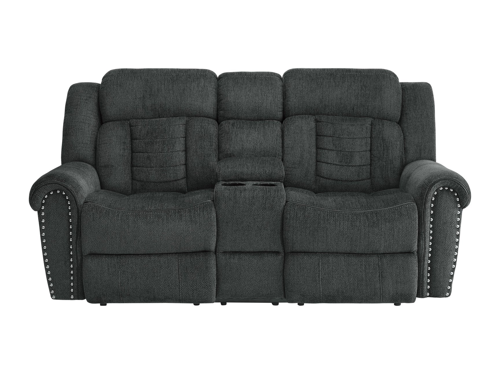 Nutmeg Gray Double Reclining Loveseat - Ornate Home