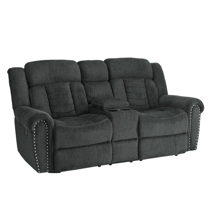 Nutmeg Gray Double Reclining Loveseat - Ornate Home