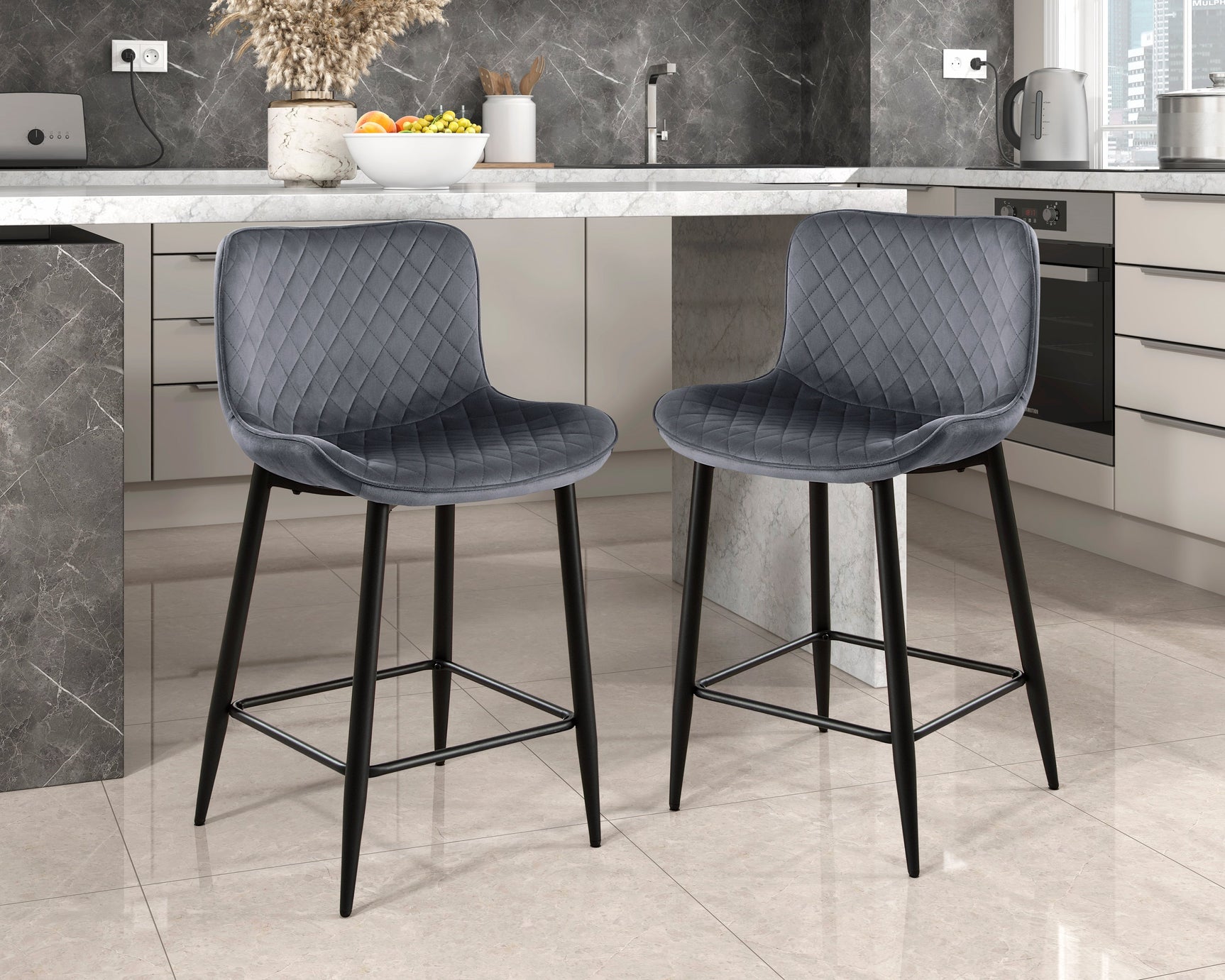 Nya Dark Gray Counter Height Chair (Set of 2) - Ornate Home