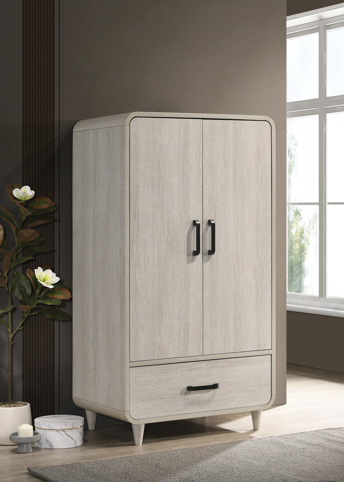 Nyomi White Armoire - Ornate Home