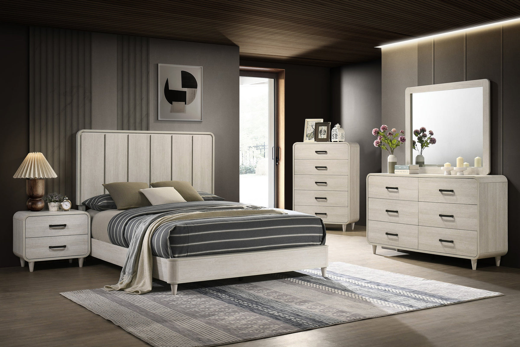 Nyomi White Queen Panel Bed - Ornate Home