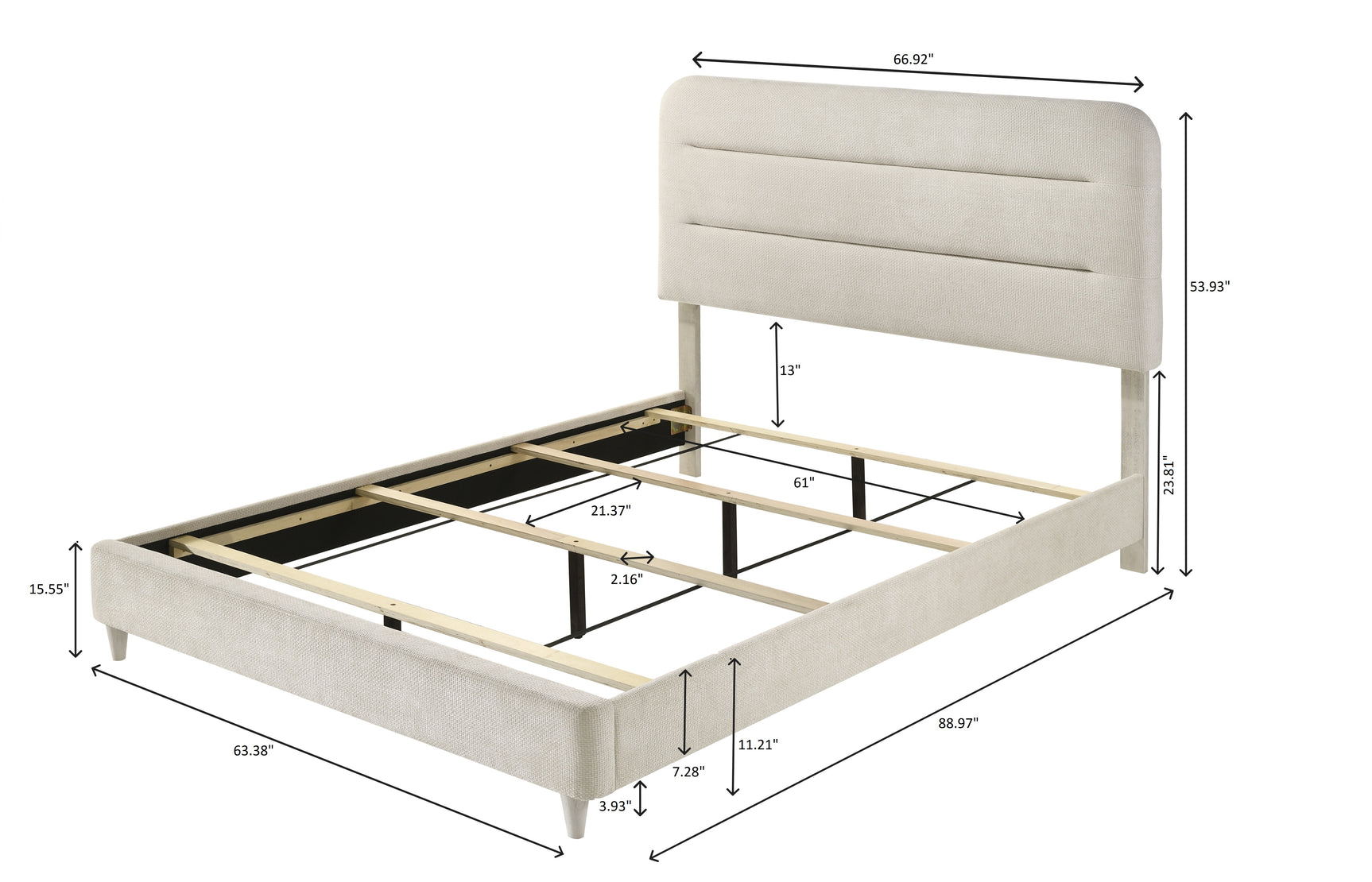 Nyomi White King Upholstered Panel Bed - Ornate Home