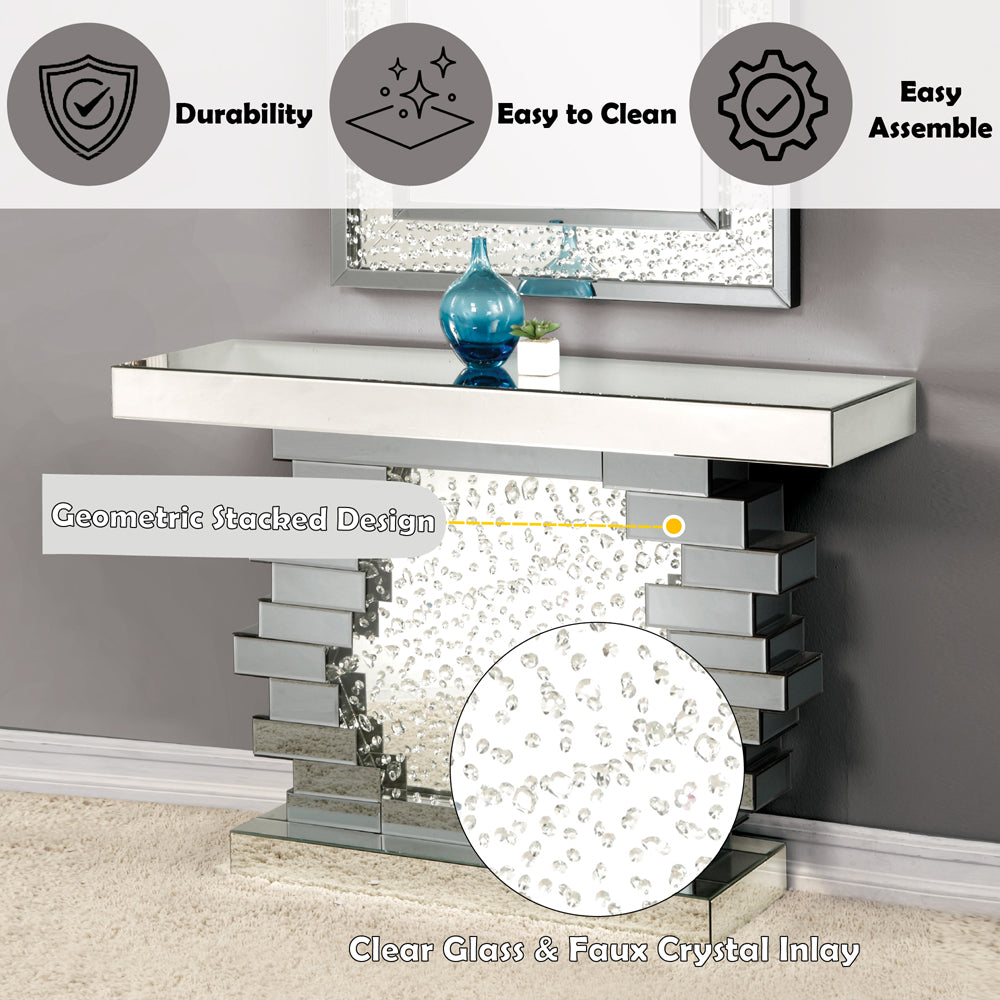 Nysa Faux Crystal Console Table - Ornate Home