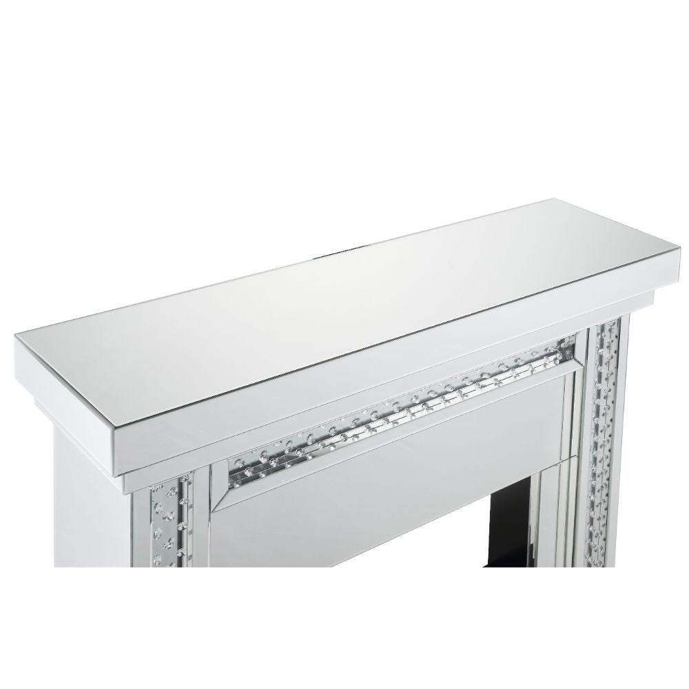 Nysa Fireplace in Mirrored & Faux Crystals - Ornate Home