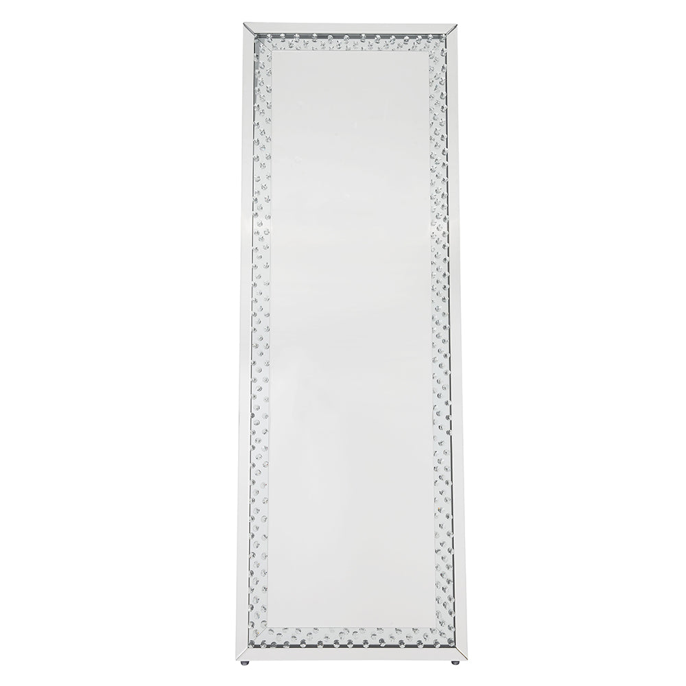 Nysa Mirrored & Faux Crystals Accent Mirror (Floor) - Ornate Home