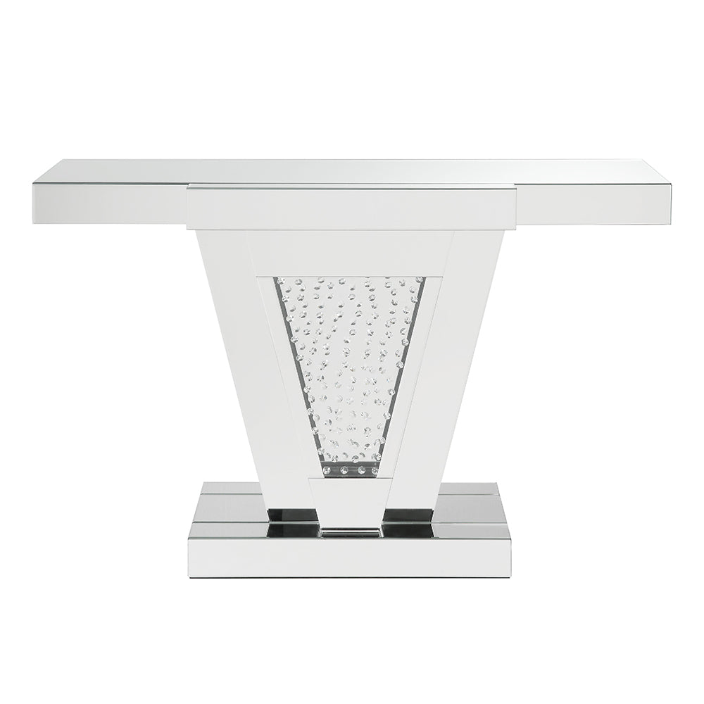 Nysa Mirrored & Faux Crystals Console Table - Ornate Home