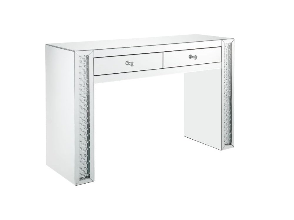 Nysa Mirrored & Faux Crystals Vanity Desk - Ornate Home