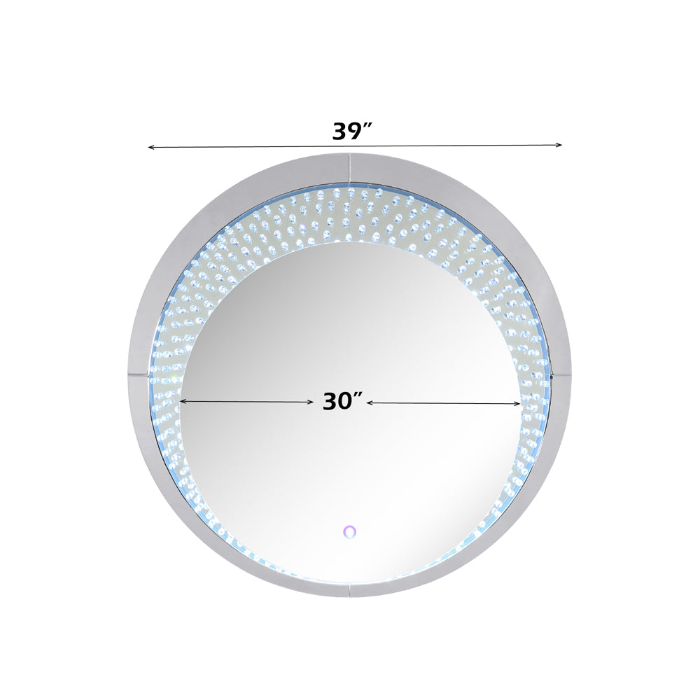 Nysa Mirrored & Faux Crystals Wall Decor (LED) - Ornate Home