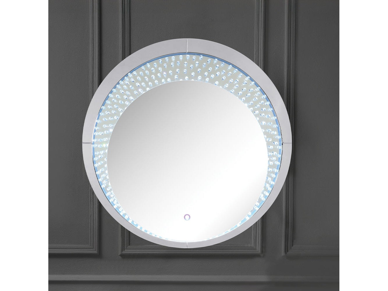 Nysa Mirrored & Faux Crystals Wall Decor (LED) - Ornate Home