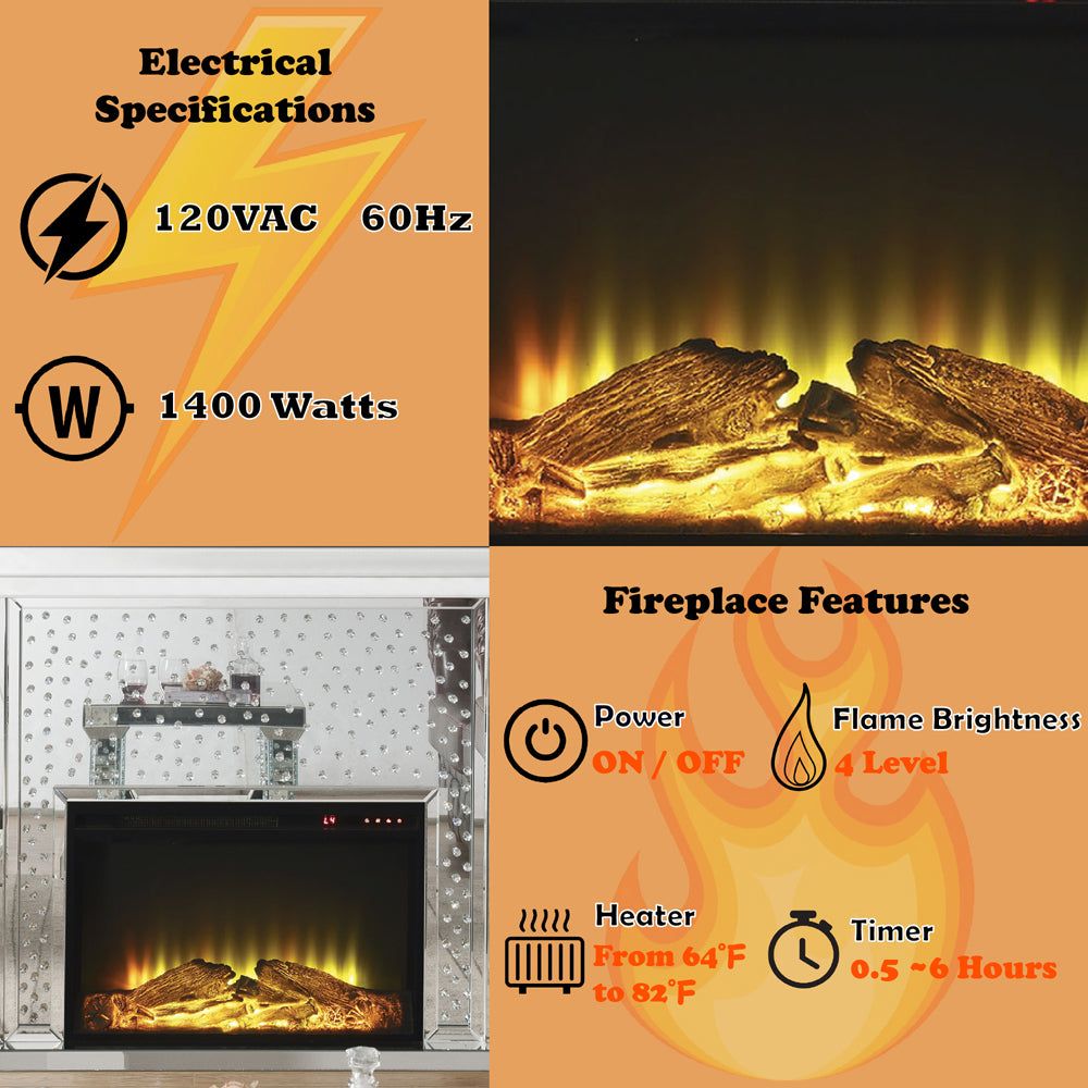 Nysa Rectangular Fireplace - Ornate Home