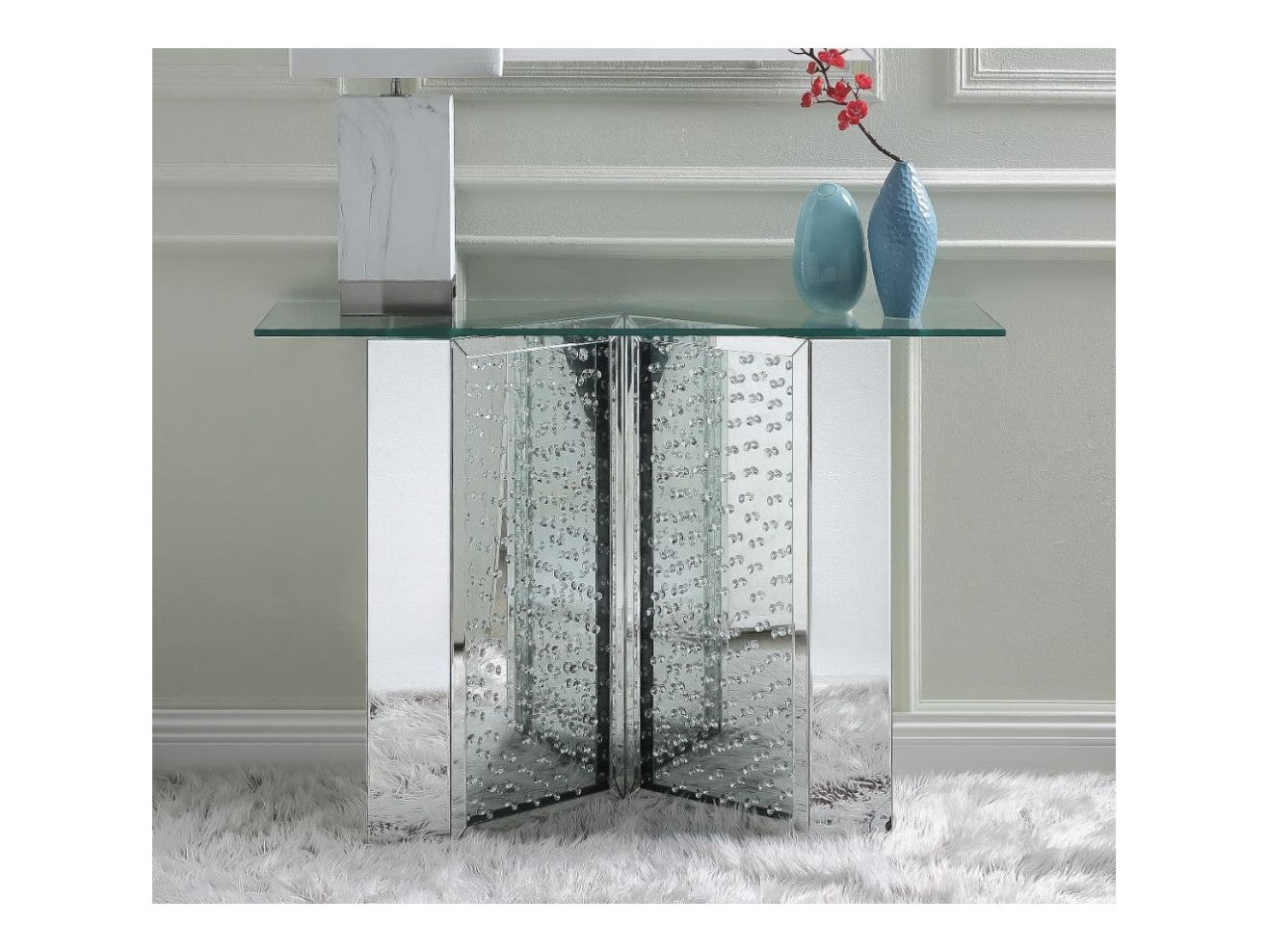 Nysa "V" Shape Base Console Table - Ornate Home