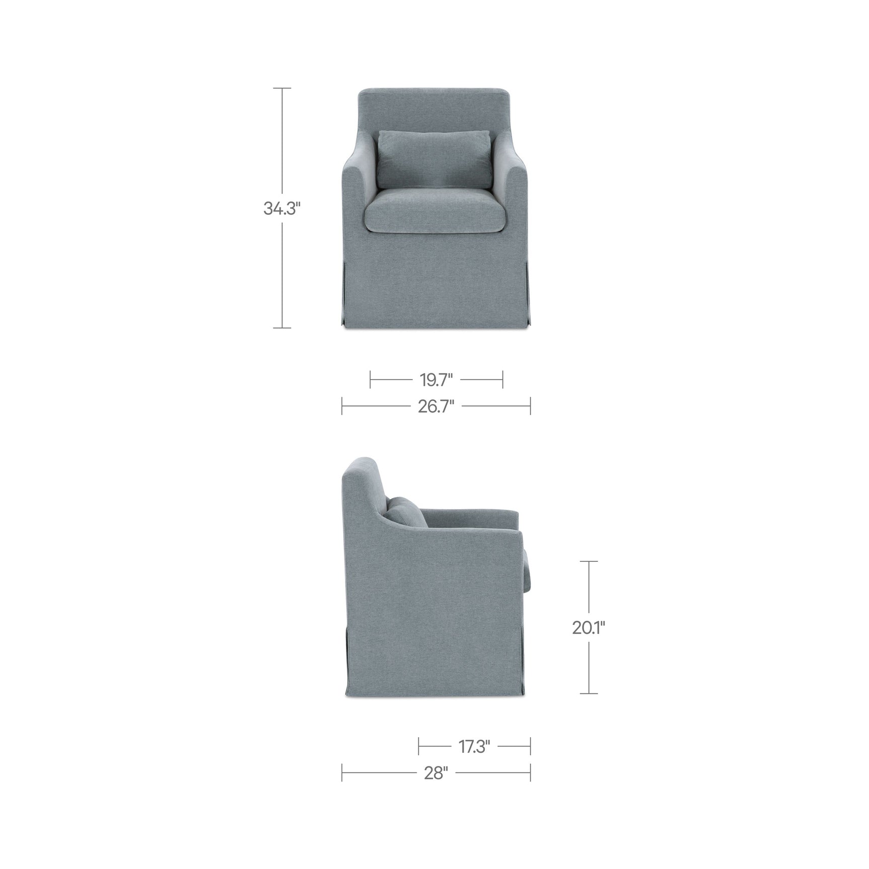 Lydia Blue Slipcover Dining Chair