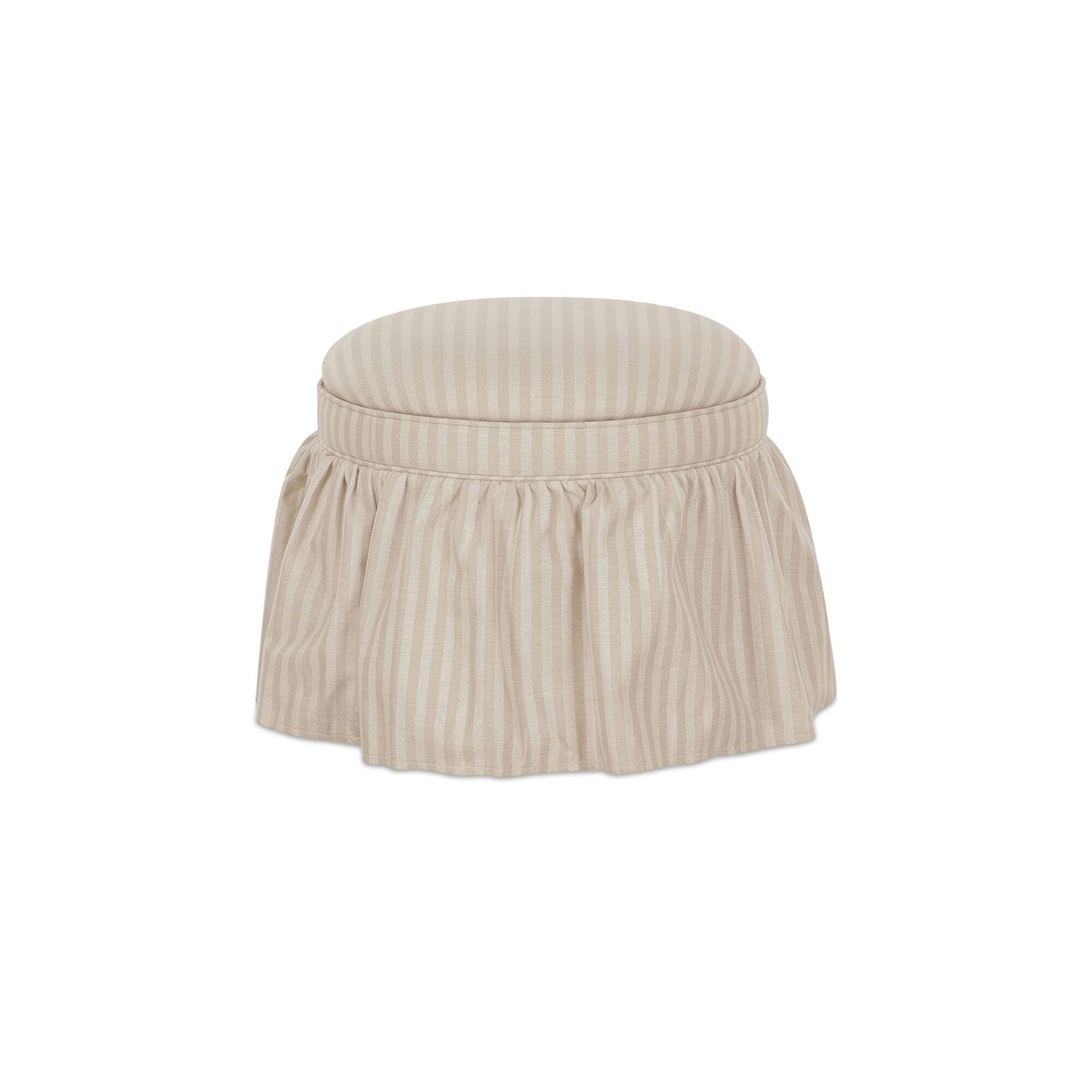 Heidi Beige Stripe Storage Ottoman