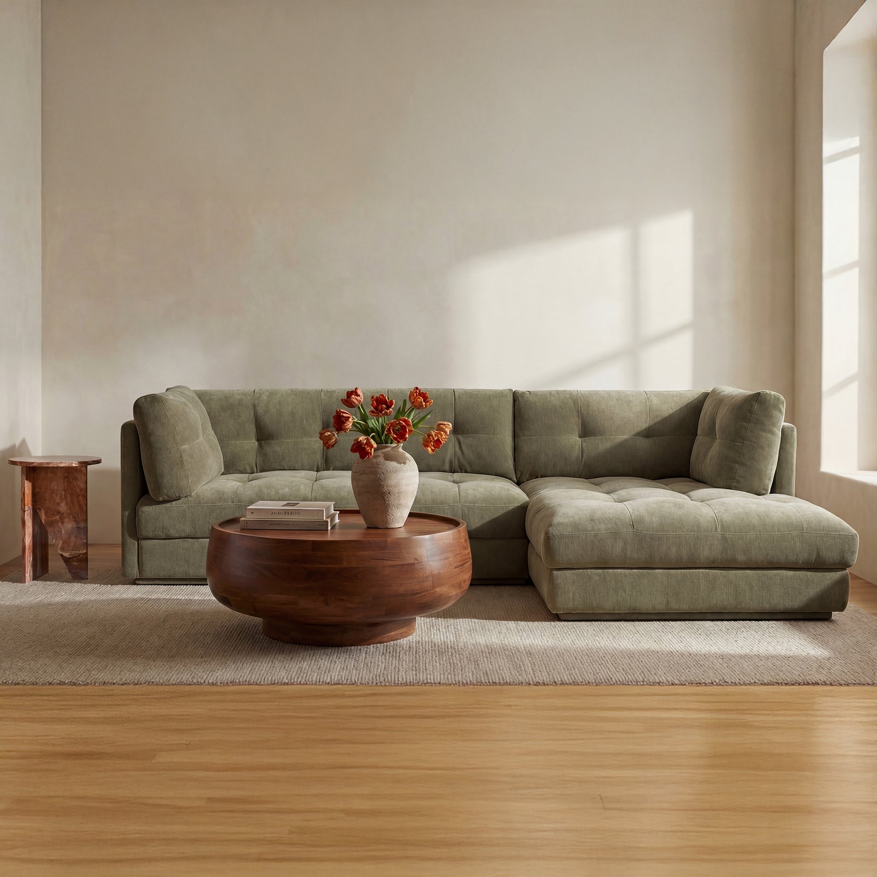 Mischa Sage Green Right Sectional