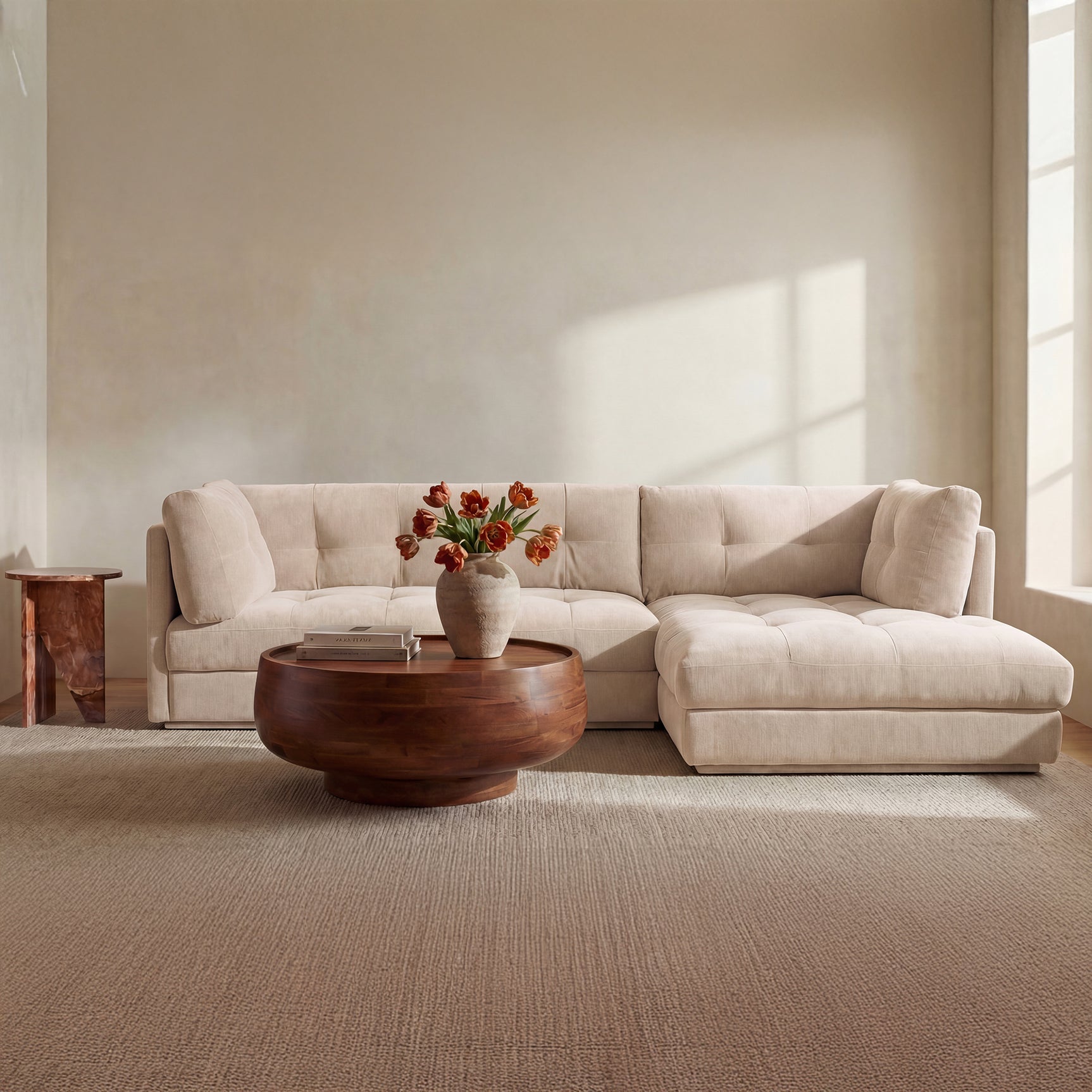 Mischa Light Beige Right Sectional