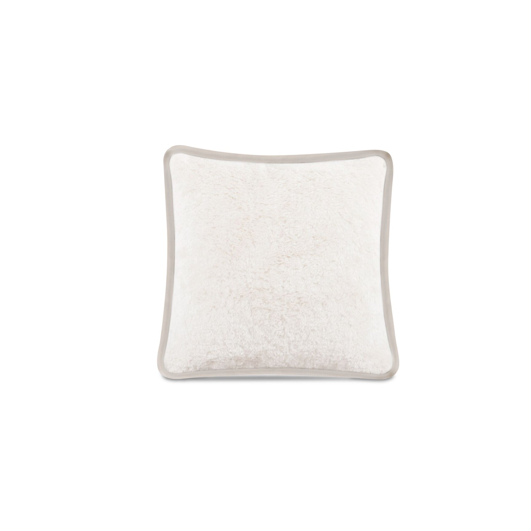 Carr Cream Faux Fur 25-in Cushion
