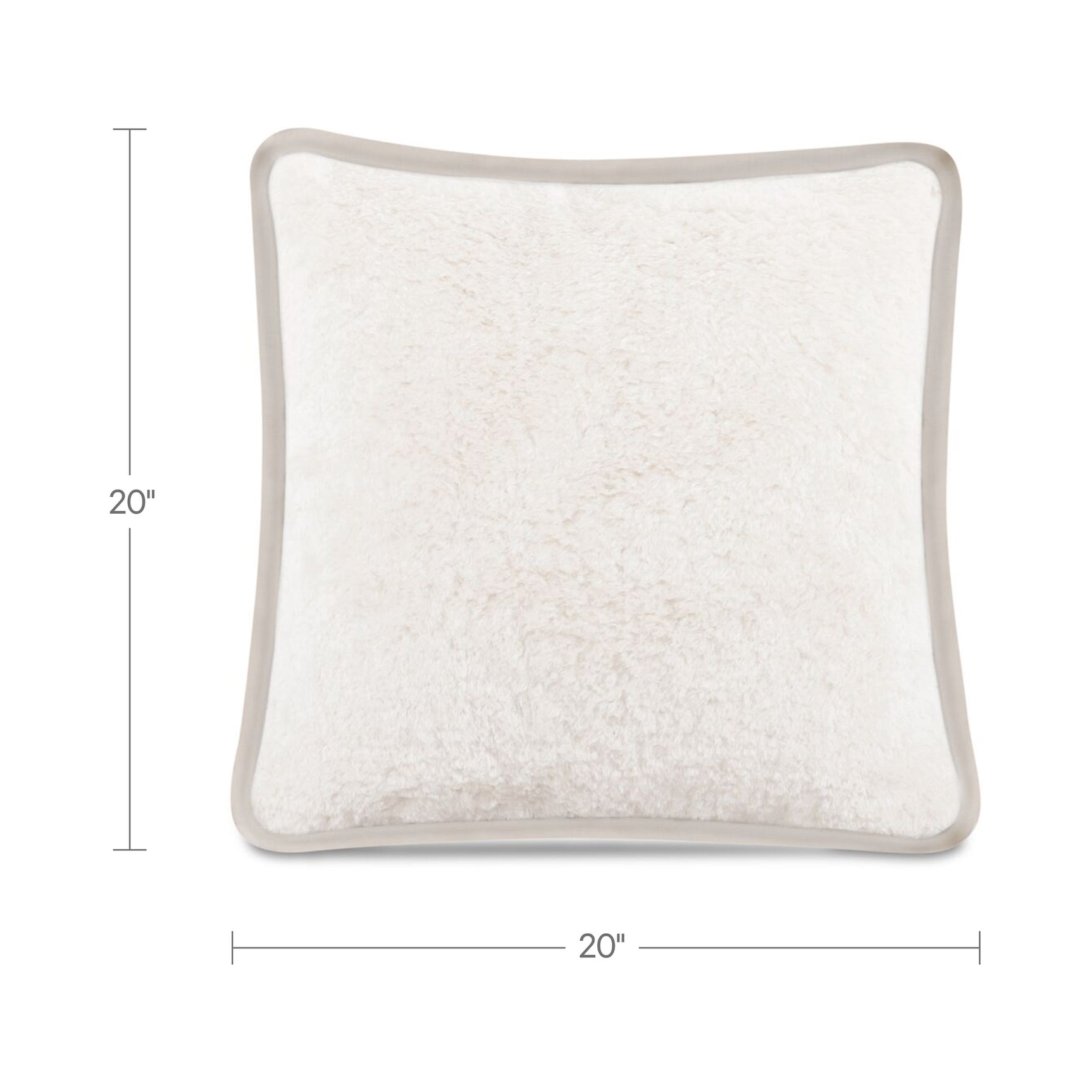 Carr Cream Faux Fur 20-in Cushion
