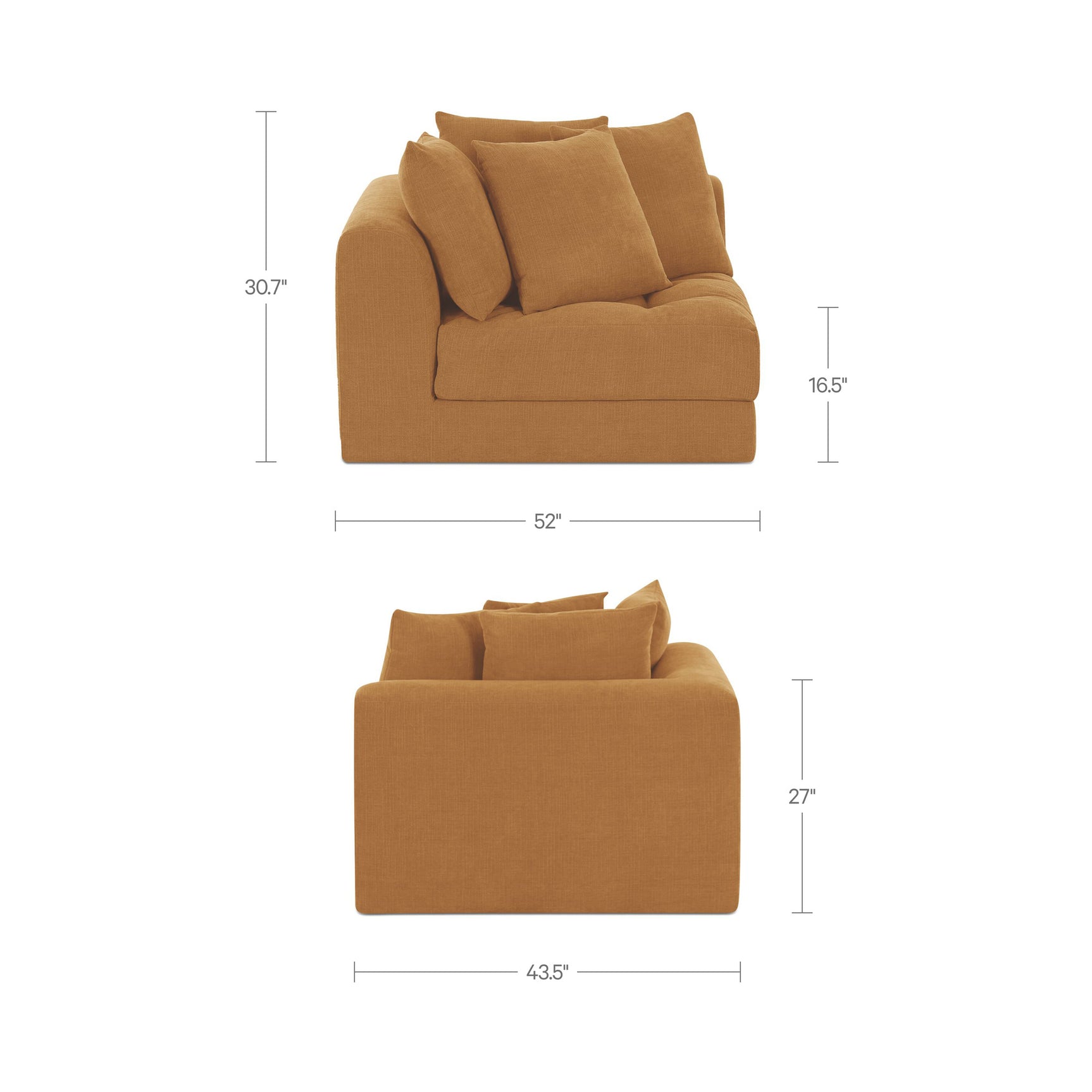 Davie Golden Yellow Right Arm Facing Chair
