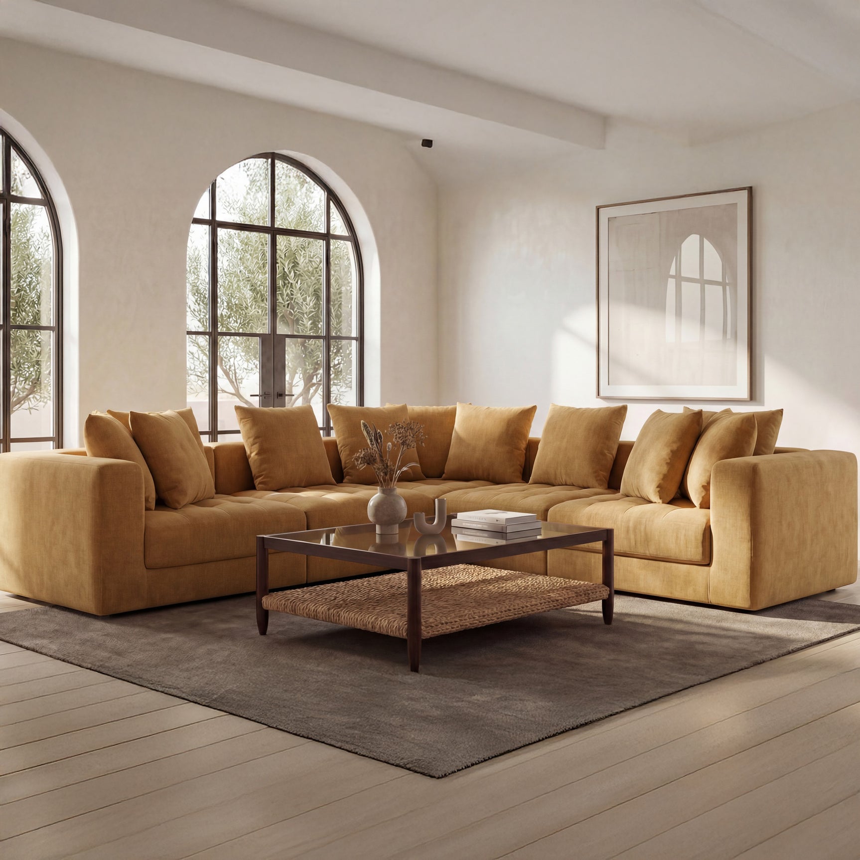 Davie Golden Yellow Classic L Modular Sectional