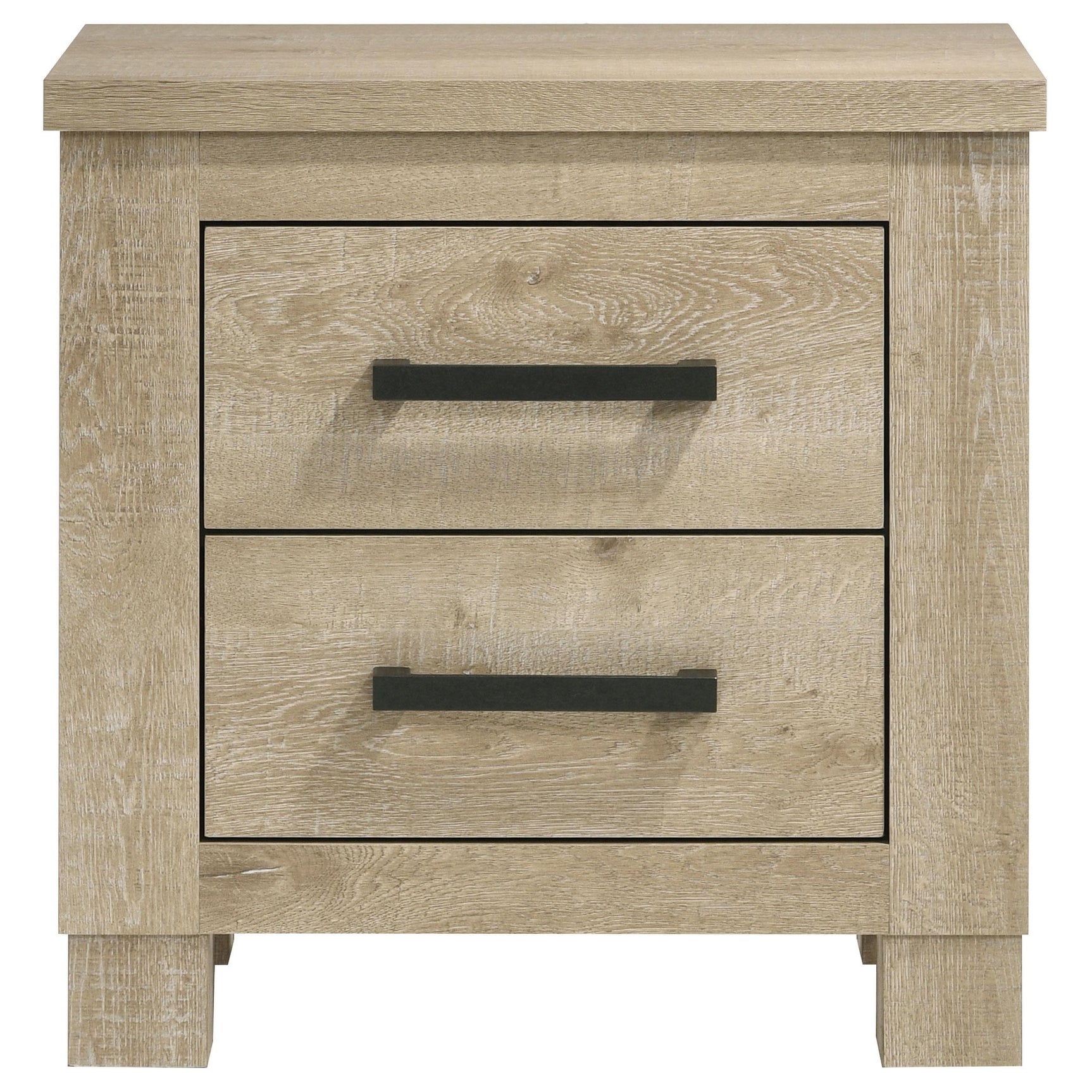 Oakglen Weathered Oak 2-drawer Nightstand Bedside Table - Ornate Home