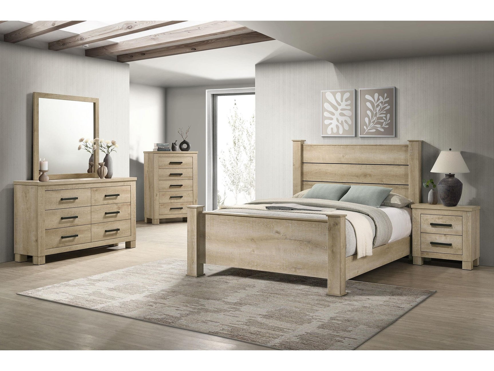 Oakglen Weathered Oak 5-piece Eastern King Bedroom Set - Ornate Home