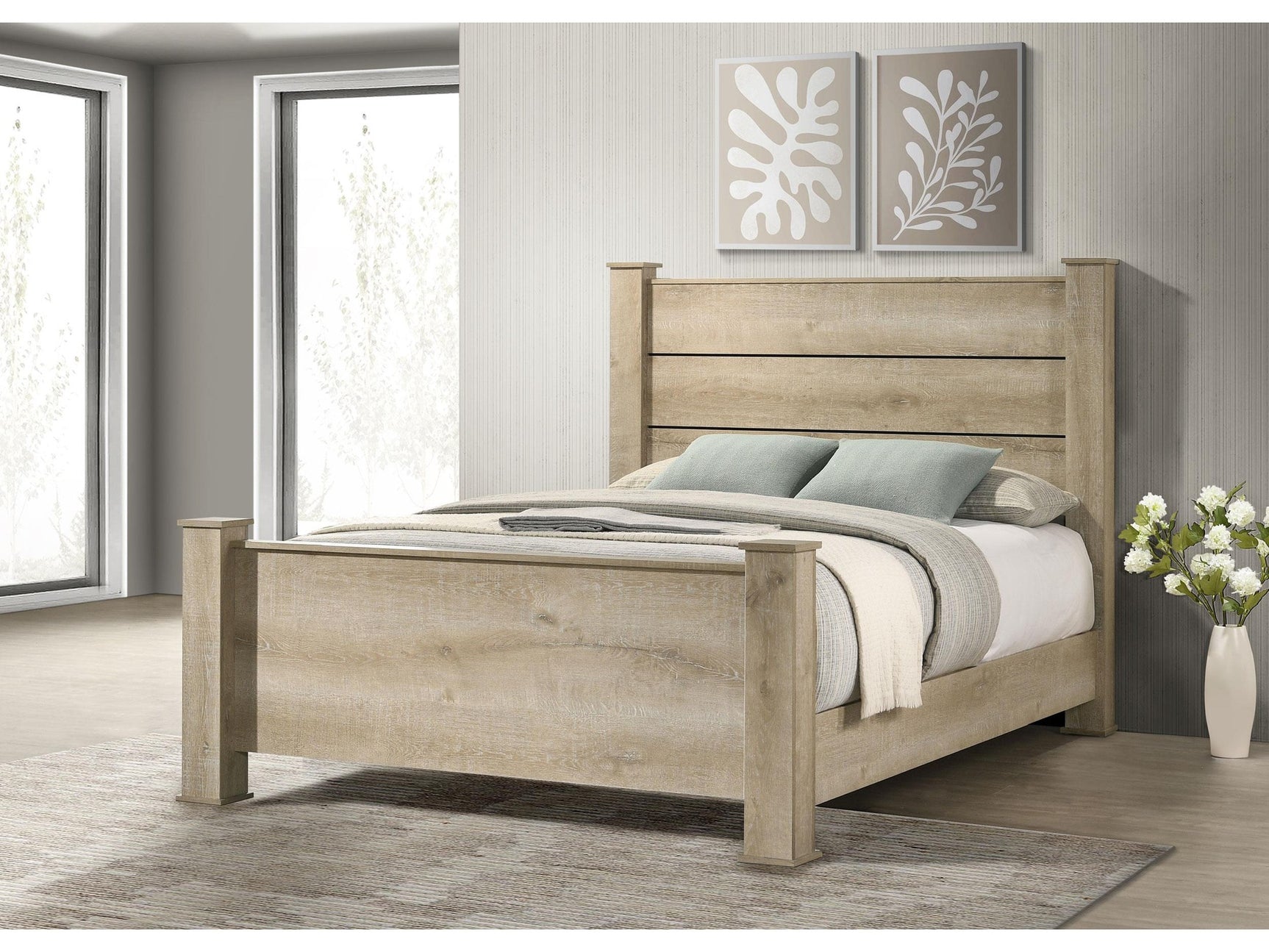Oakglen Weathered Oak 55-inch Eastern King Panel Bed - Ornate Home