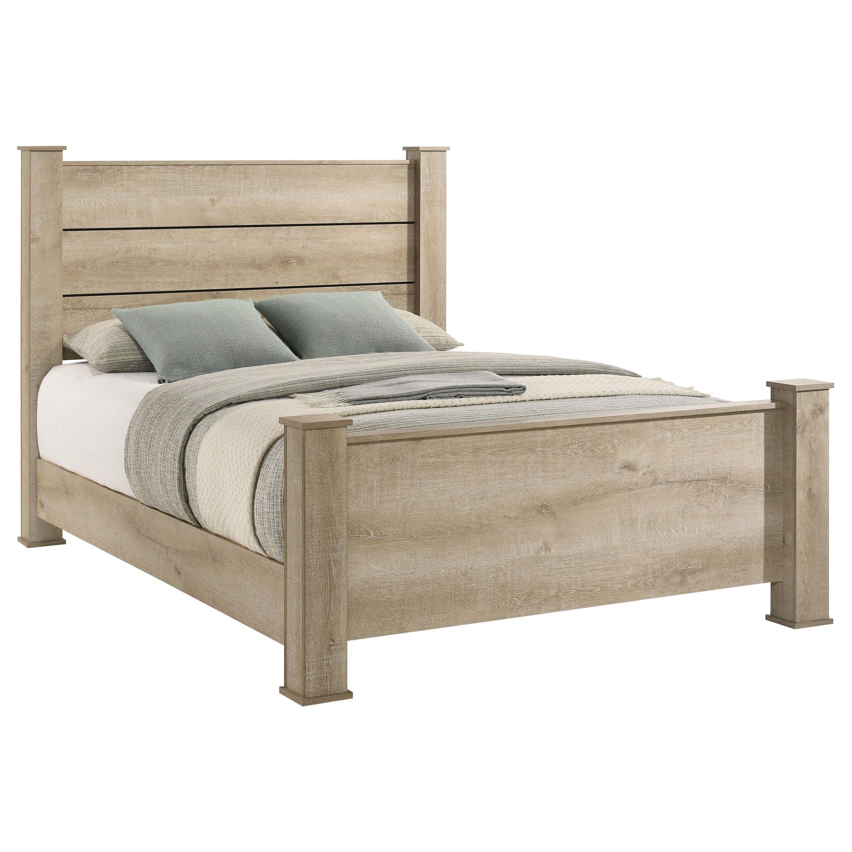 Oakglen Weathered Oak 55-inch Eastern King Panel Bed - Ornate Home